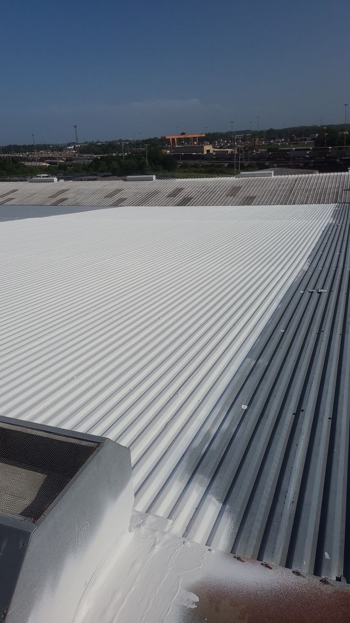 Commercial Metal Restoration System using Aldocoat Coatings by Hostetler Roofing