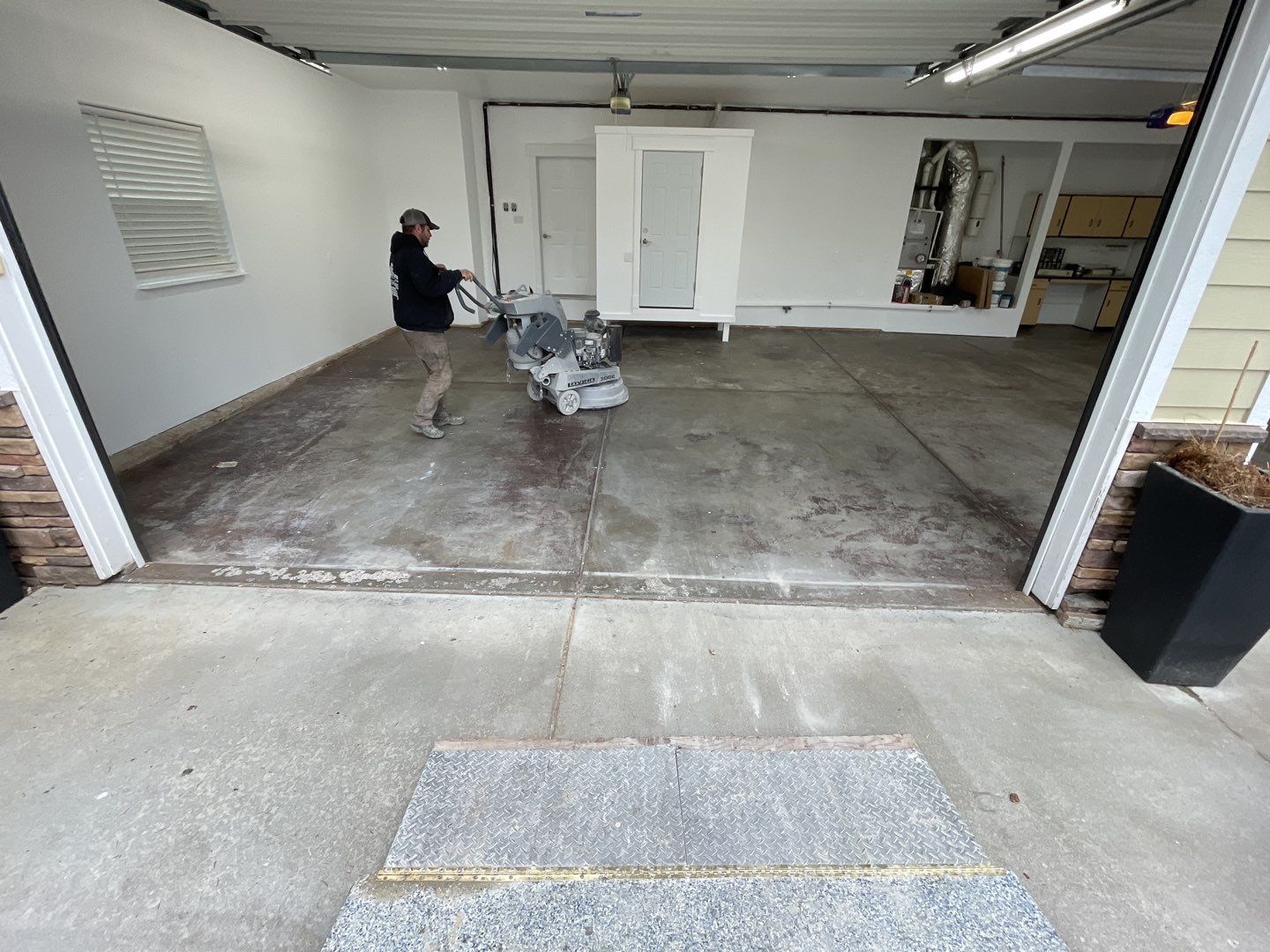 Garage Transformation using Slate Stone by Croc Coatings, LLC