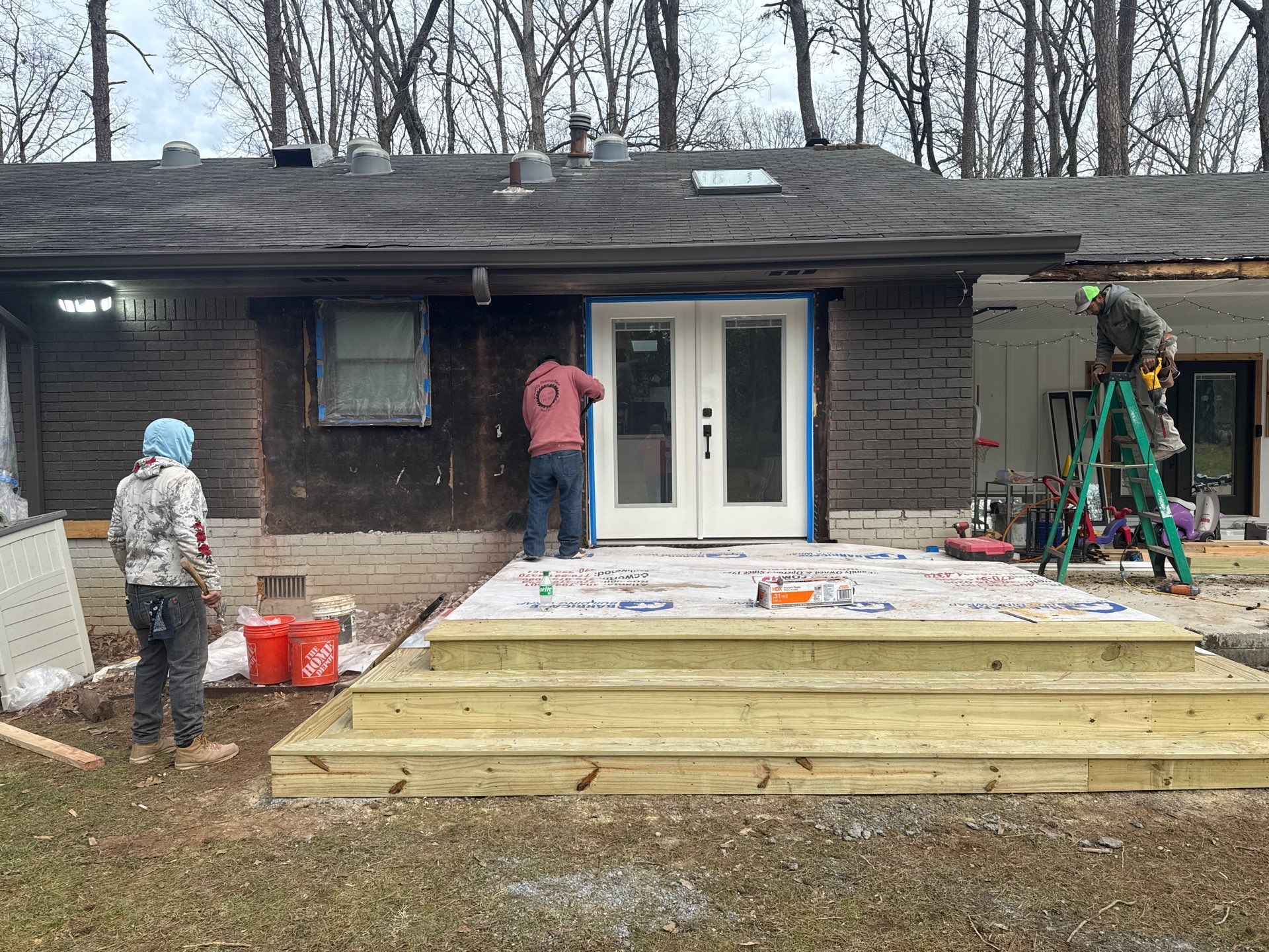 Modern Exterior Transformation and Multi-Tiered Deck Installation in Decatur by Swift Home Renovations