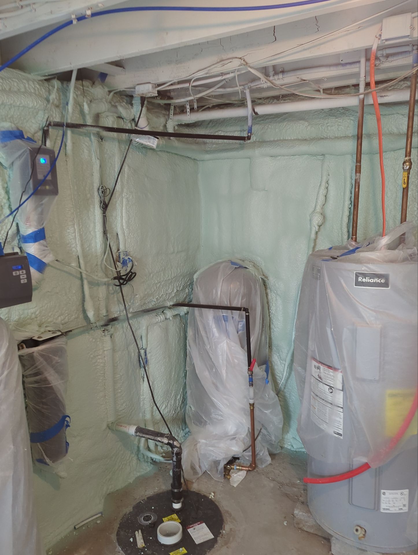 Basement Exterior Walls using Closed Cell Spray Foam by NYS Foam & Energy