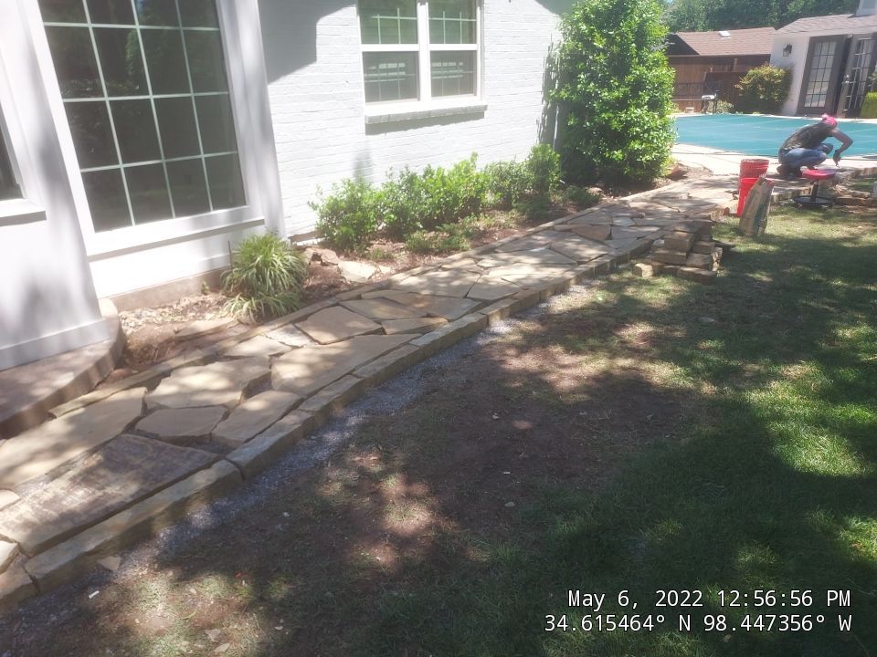 Flagstone walkway using Flagstone  by Clays Services Inc