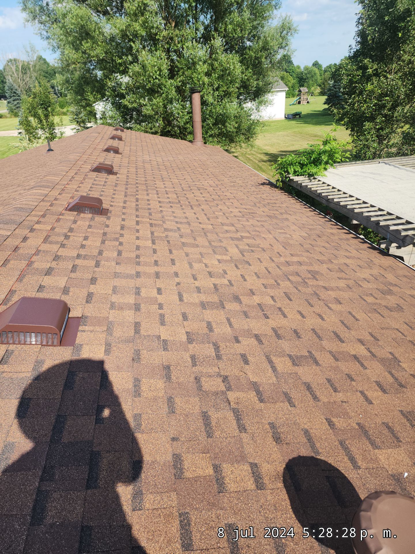 Atlas Pinnacle, Color, Burnt Hickory, Drip Edge, Color, Royal Brown by Eagle Eye Roofing