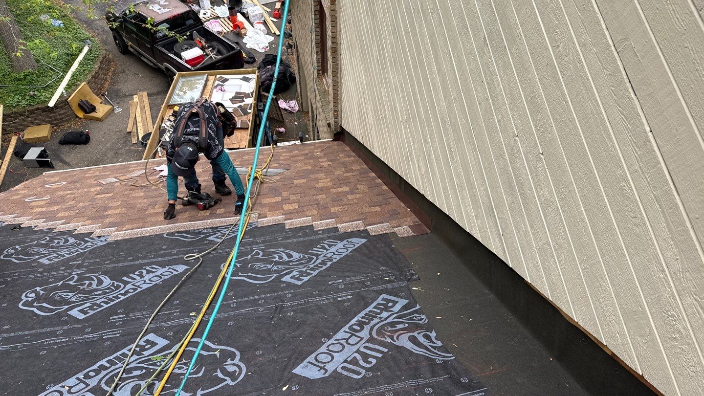 Roof Replacement using Owens Corning Desert Rose by 180 Contractors