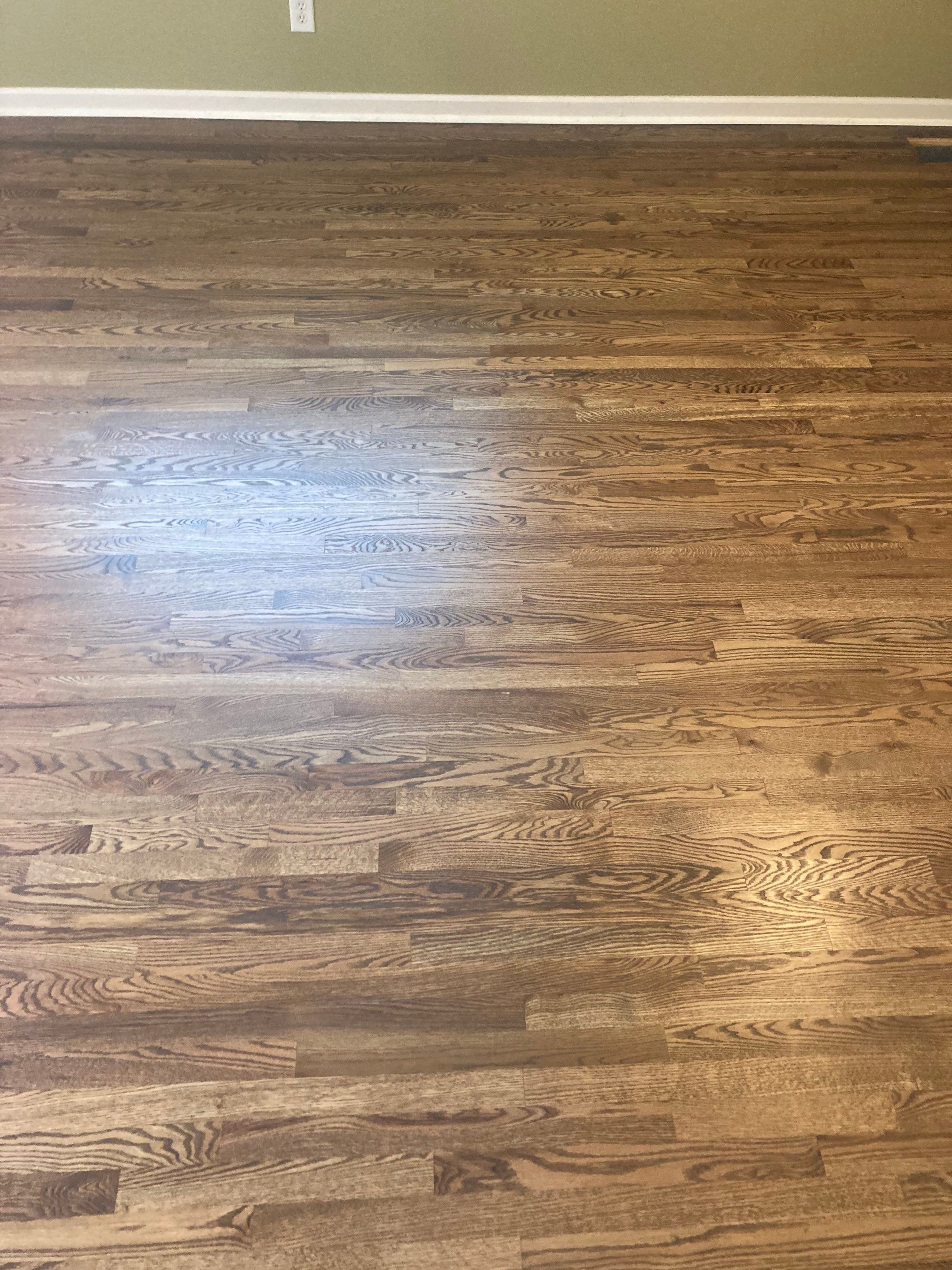 Red and White oak refinish with Duraseal Special Walnut Stain by Footprints Floors of Nashville