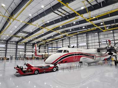 Airplane Hanger using Light Grey Commercial Penntek Epoxy