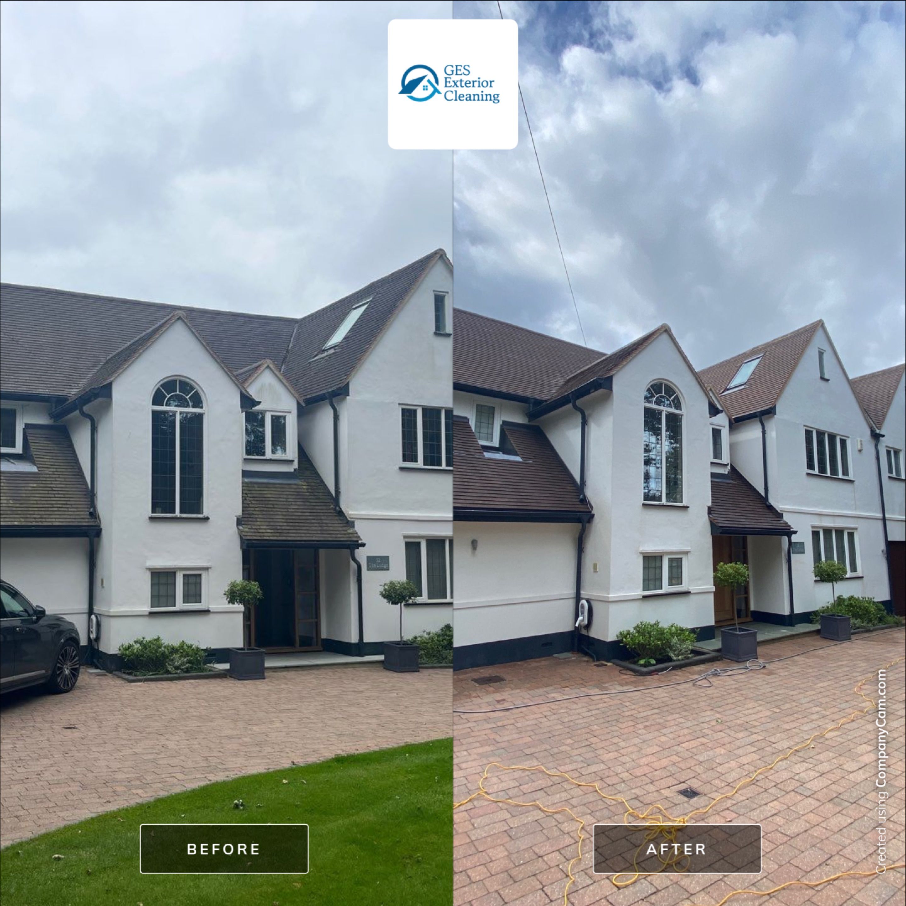 Roof And Render Clean using Honda 15lpm Low Pressure Washing Machine by Ges Exterior Cleaning ltd