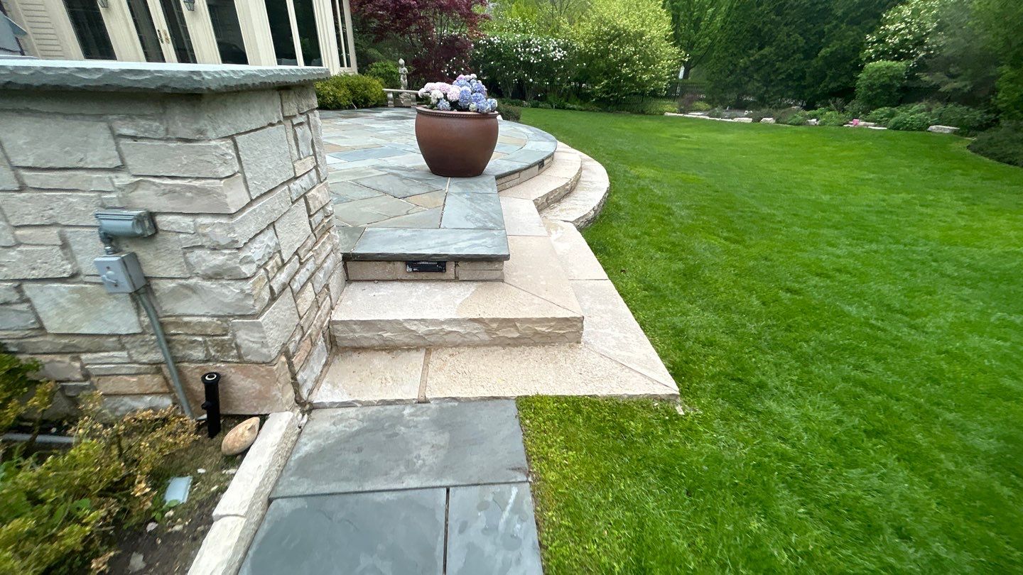 Winnetka, IL bluestone patio cleaning by Northern Power Washing LLC.
