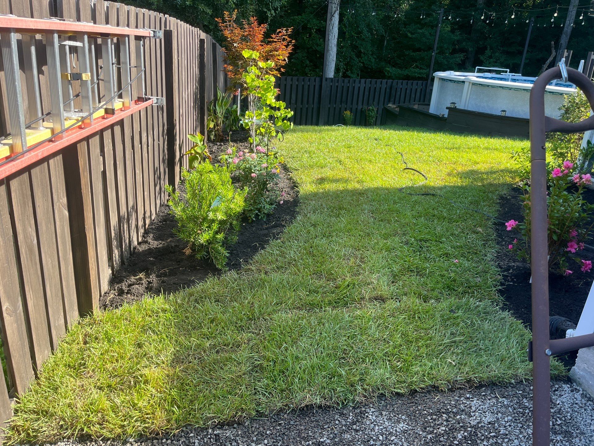 Backyard Sod and Flowerbed Installation in Summerville by Hudson Bros Lawn Care LLC