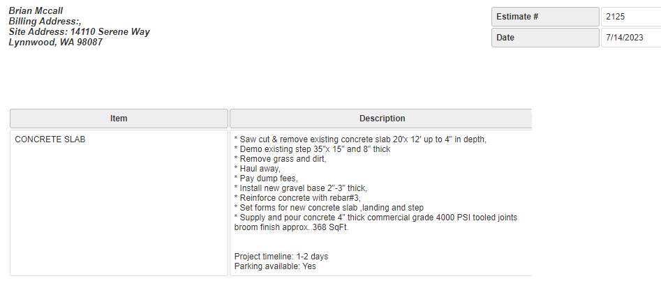  Brian | Concrete Slab by Jireh Asphalt & Concrete Inc 