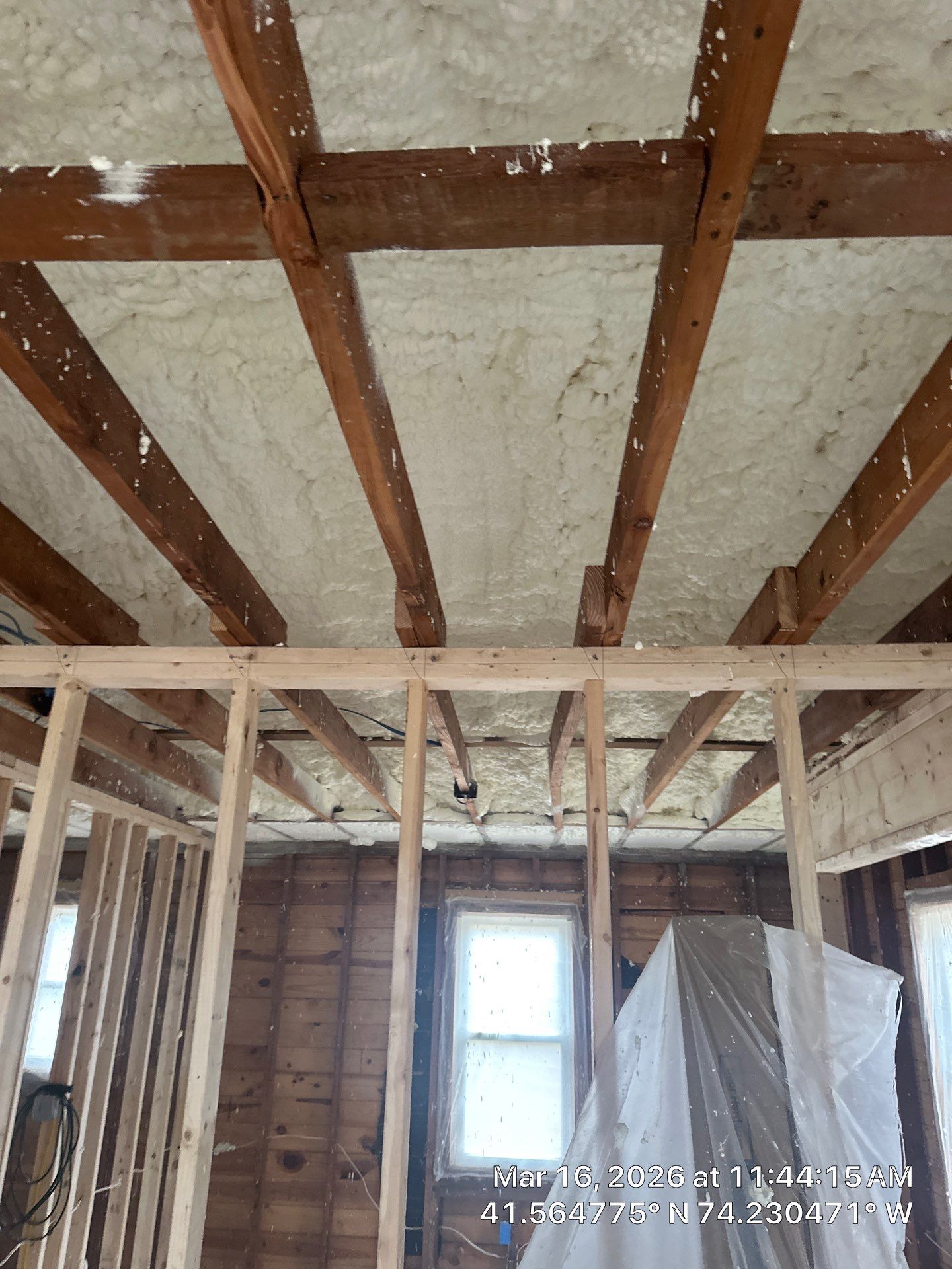 Exterior Walls using Closed Cell Spray Foam by NYS Foam & Energy