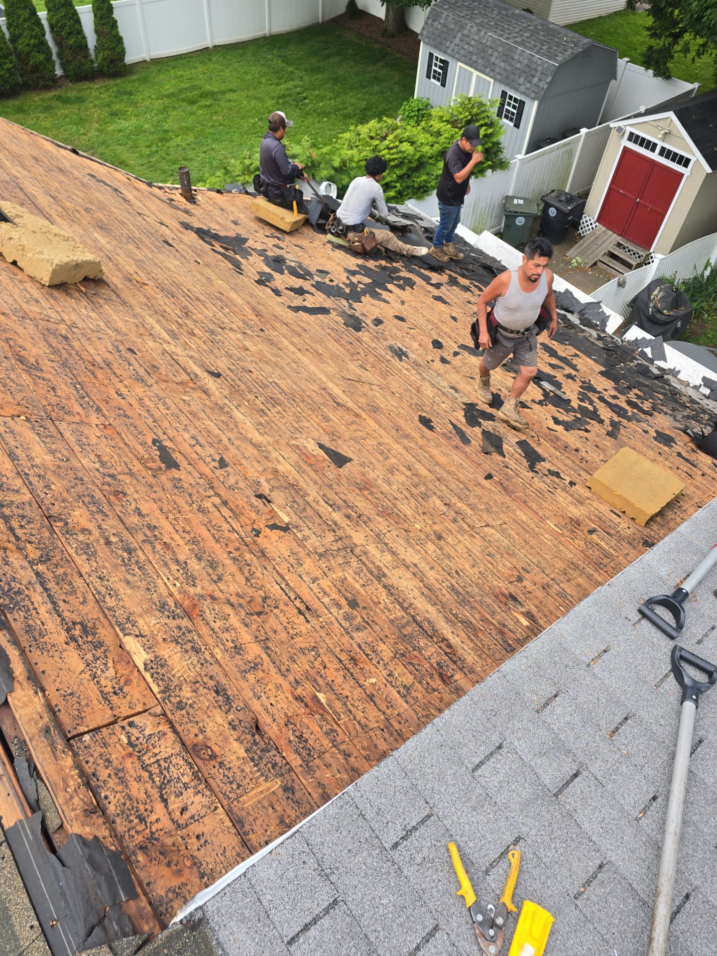 Residential Roofing Replacement Featuring Owens Corning Estate Gray Shingles in Milford by A Plus Exterior