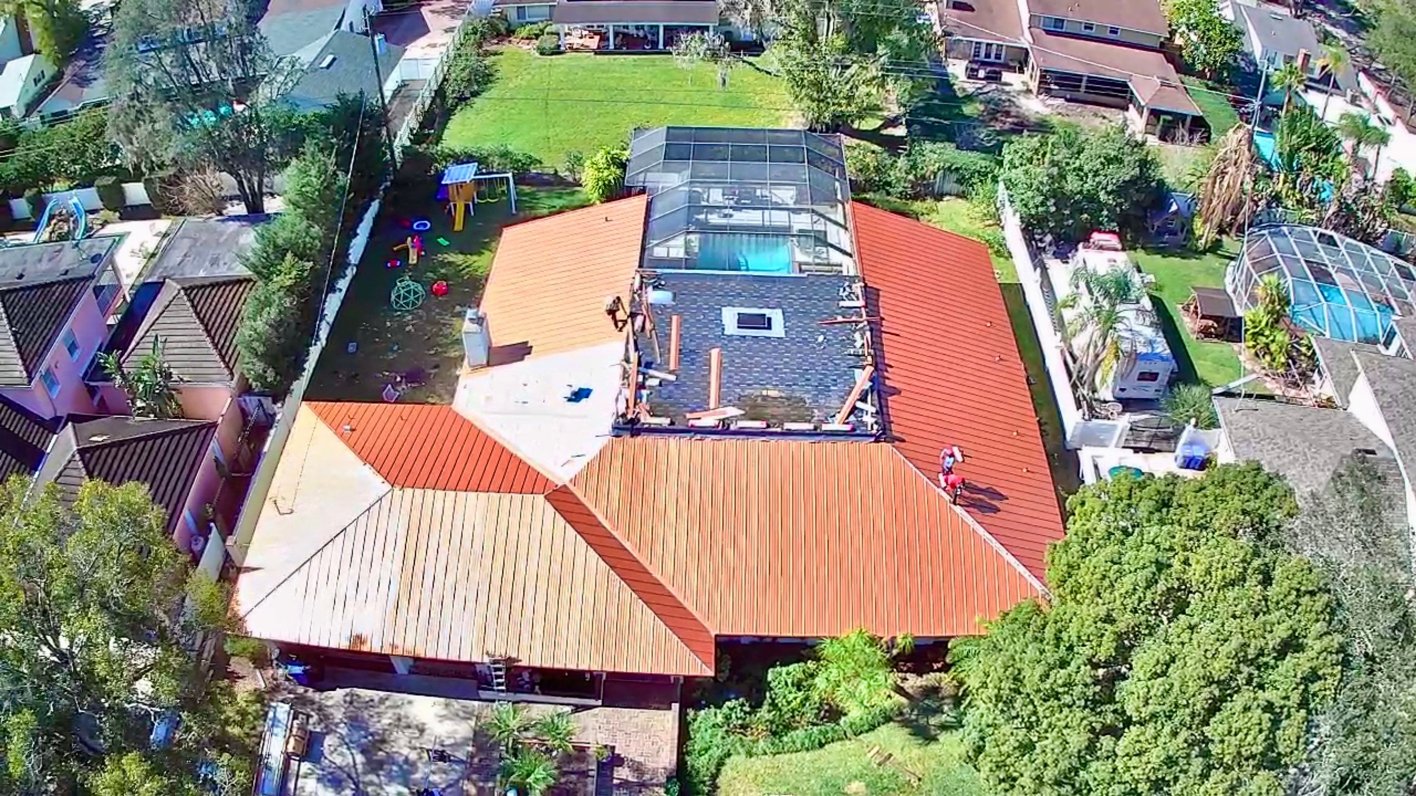 Residential Re-Roof using MS Metals, Copper Penny, Standing Seam. by First Due Roofing
