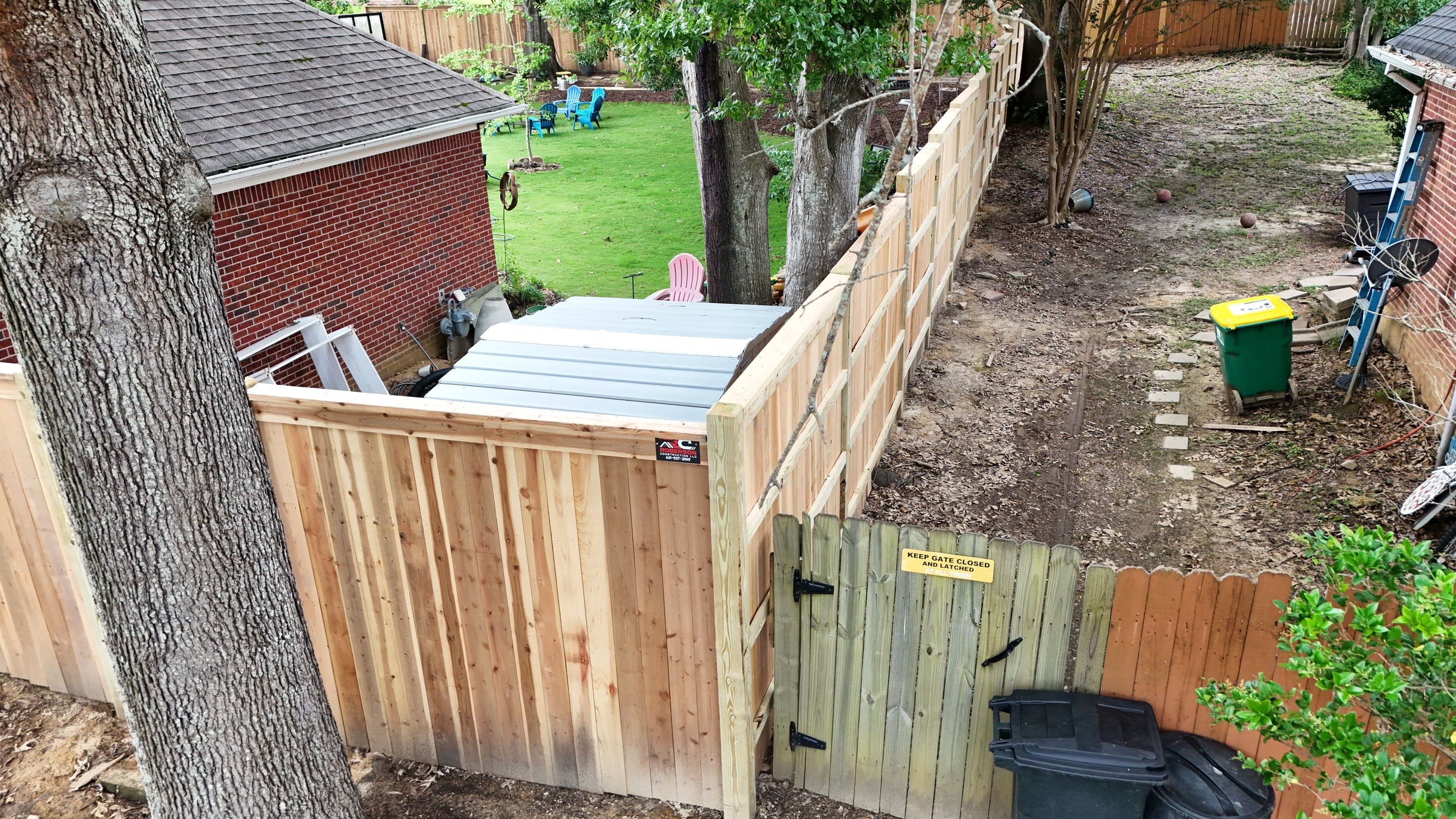 8' Cedar Good Neighbor 6x6 w/Decorative Opening by Roberson Construction LLC