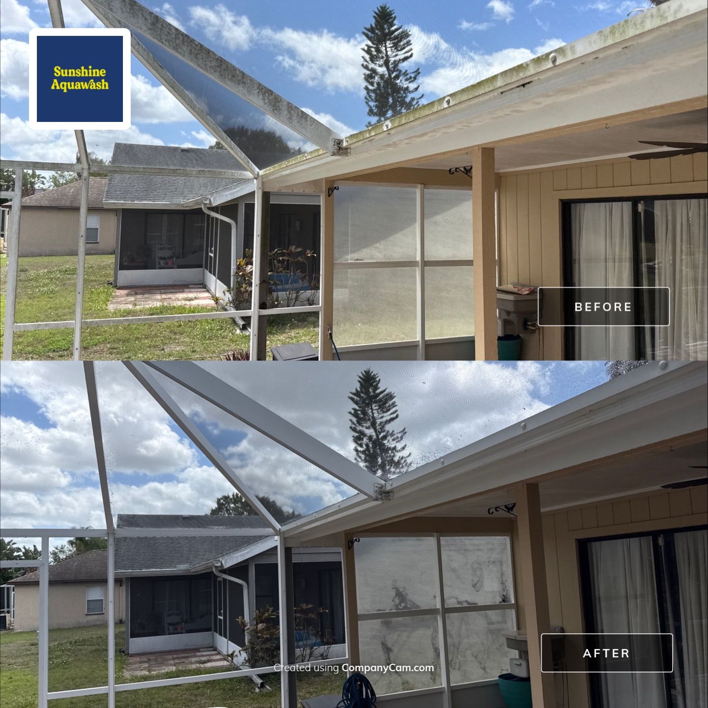 Pool Cage & Painted Pool Deck Cleaning in Sarasota, FL | Soft Wash by Sunshine AquaWash
