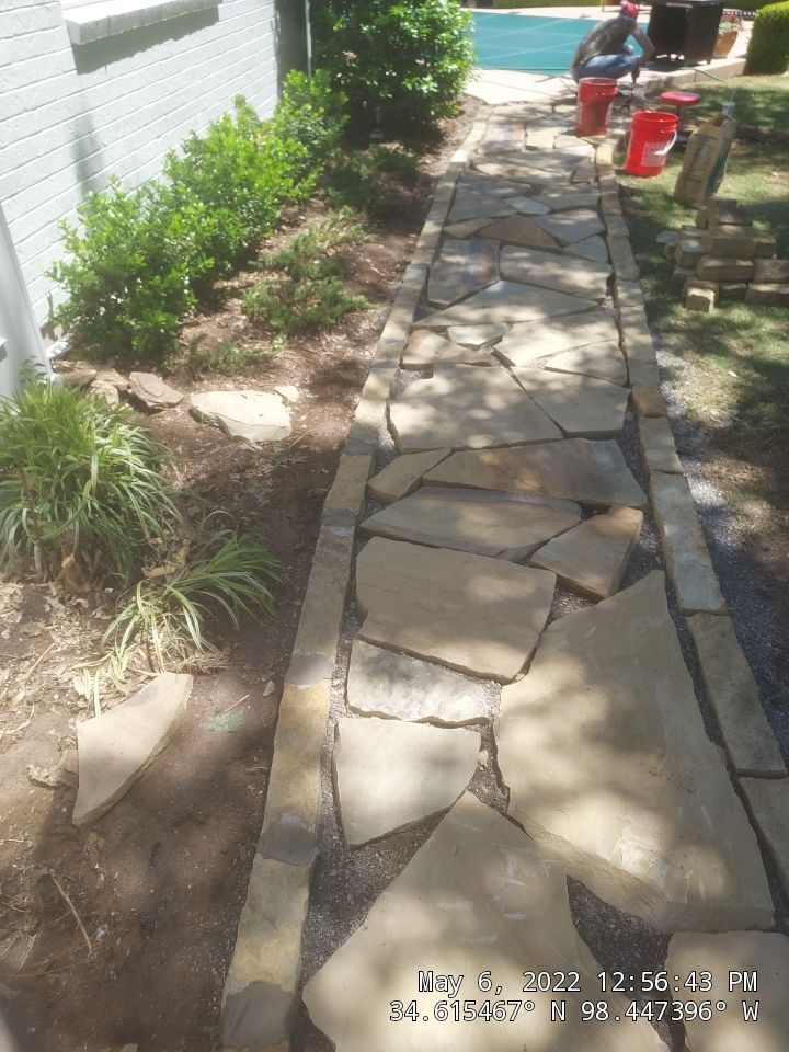 Flagstone walkway using Flagstone  by Clays Services Inc