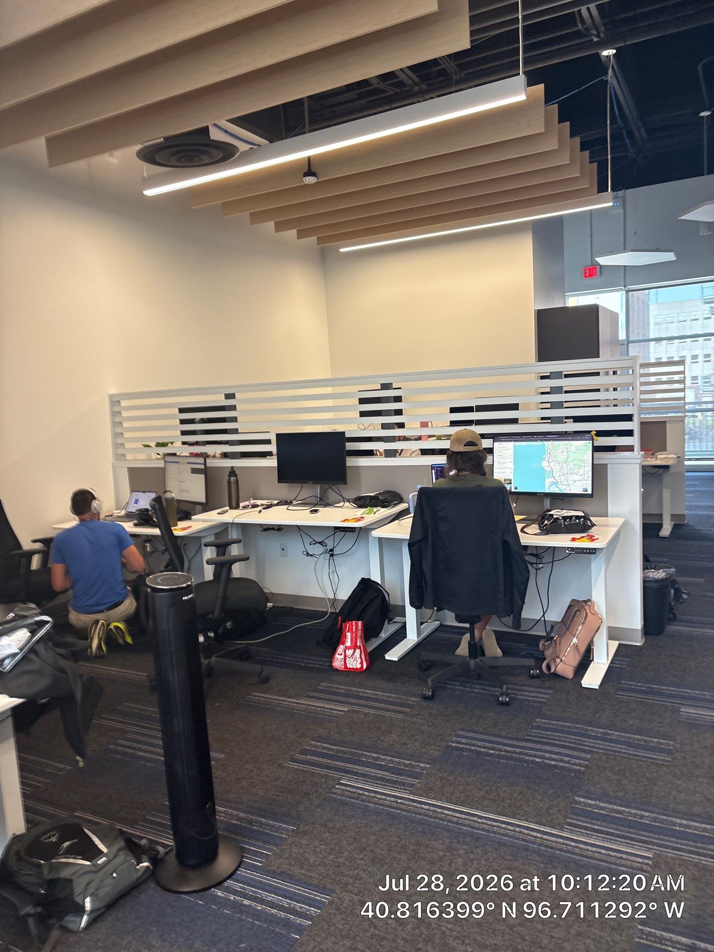 Modern Commercial Office Workstation and Acoustic Ceiling Installation by CompanyCam Sales Demo