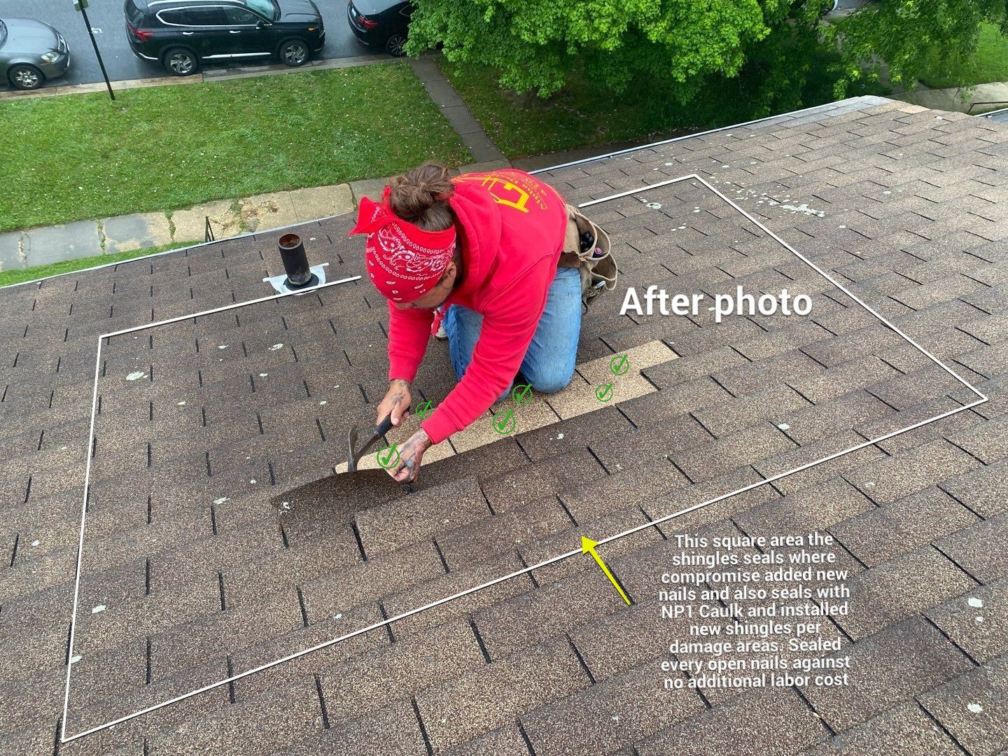 Residential Roofing Repair using 3 Tap Shingles by Alpha Design Services