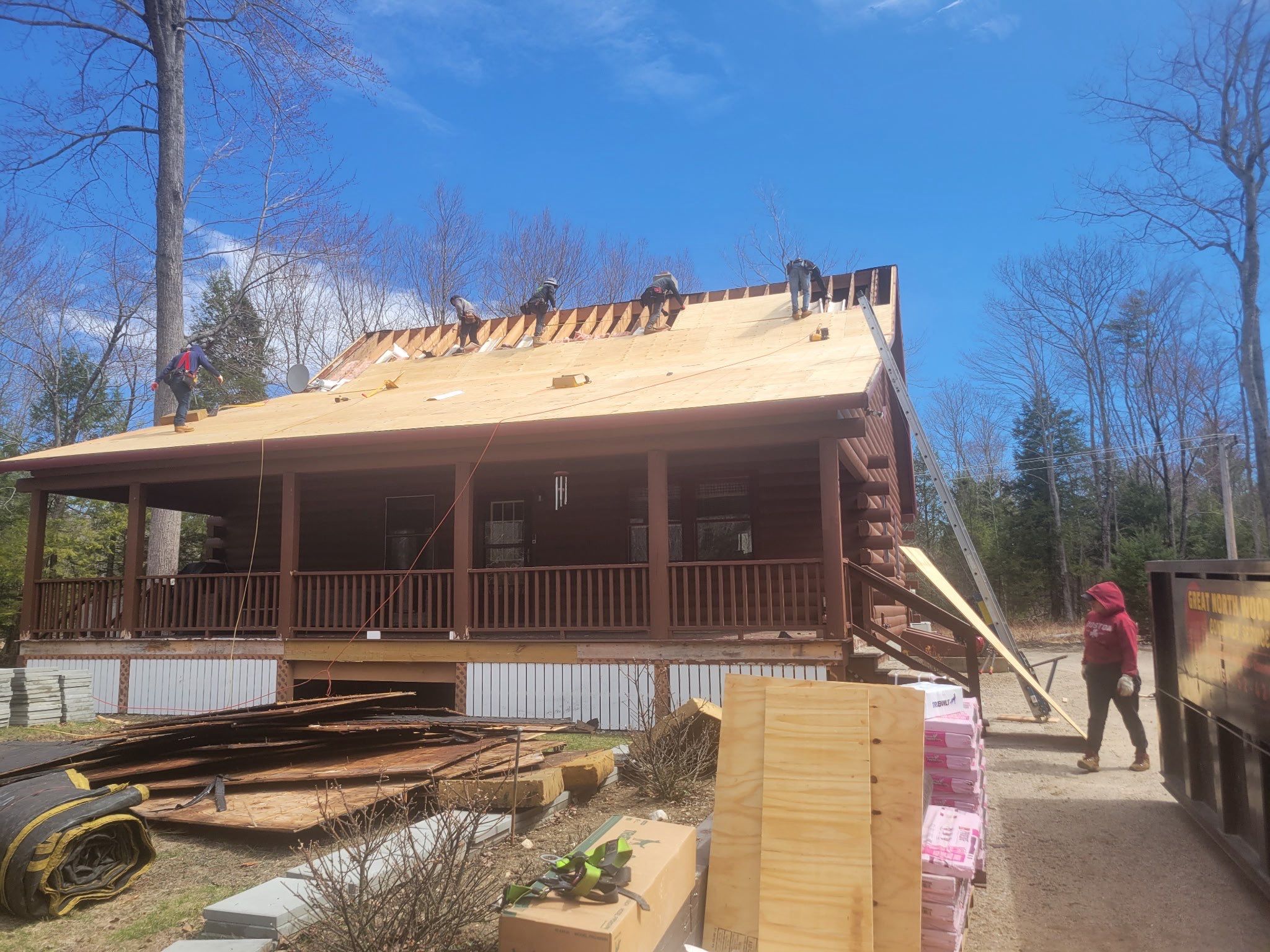 🏔️ Log Cabin Roof Replacement – Tuftonboro, NH by Tall pine roofing