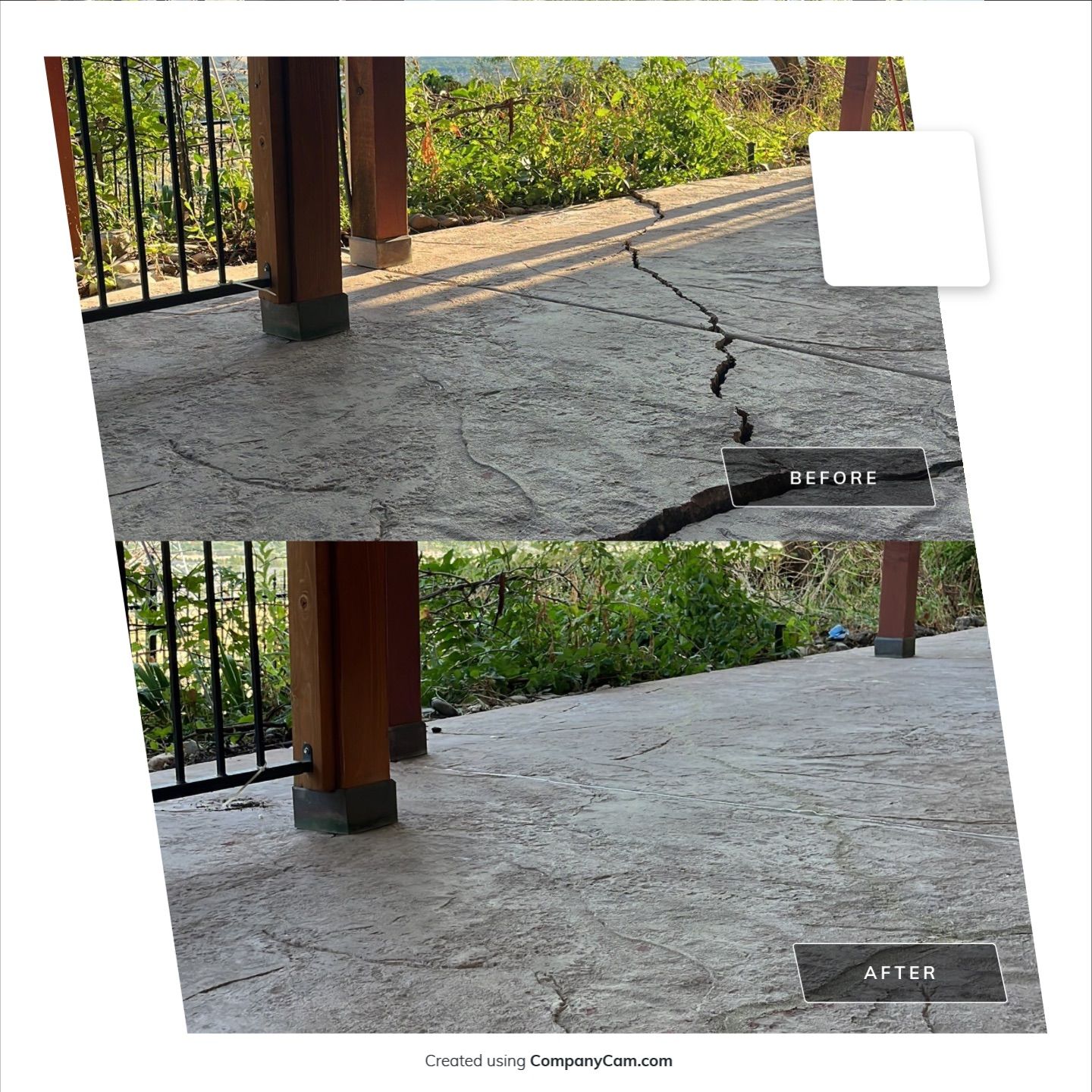 Cracking and Splintering Patio Looks Like New! by Mr. Mudd Concrete