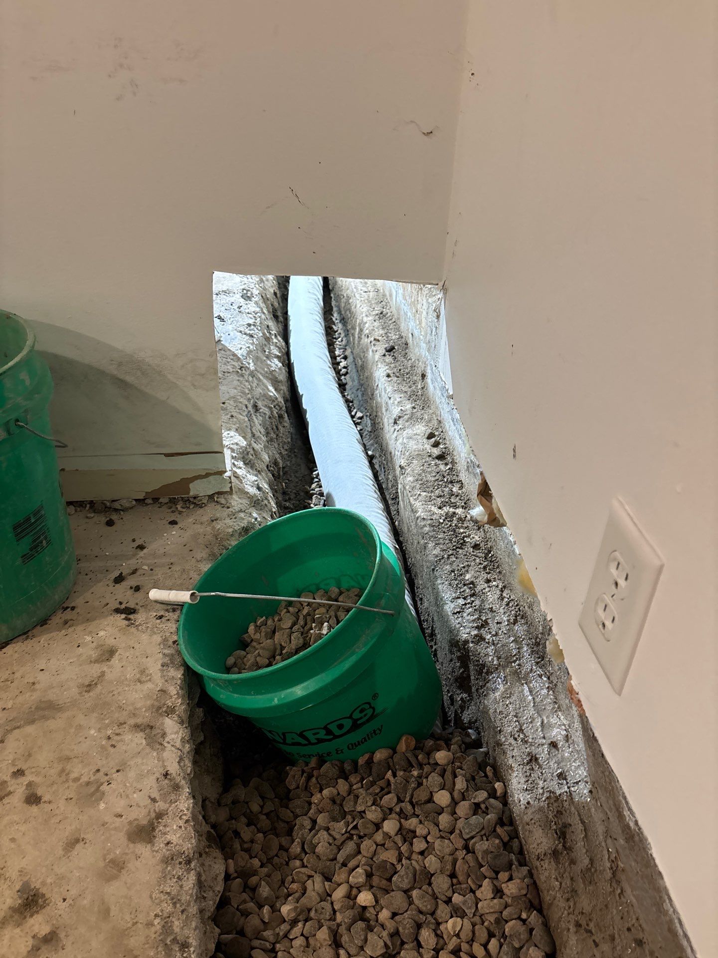 Drain tile & a sump pump for Ruth by Waterproofing Northeast