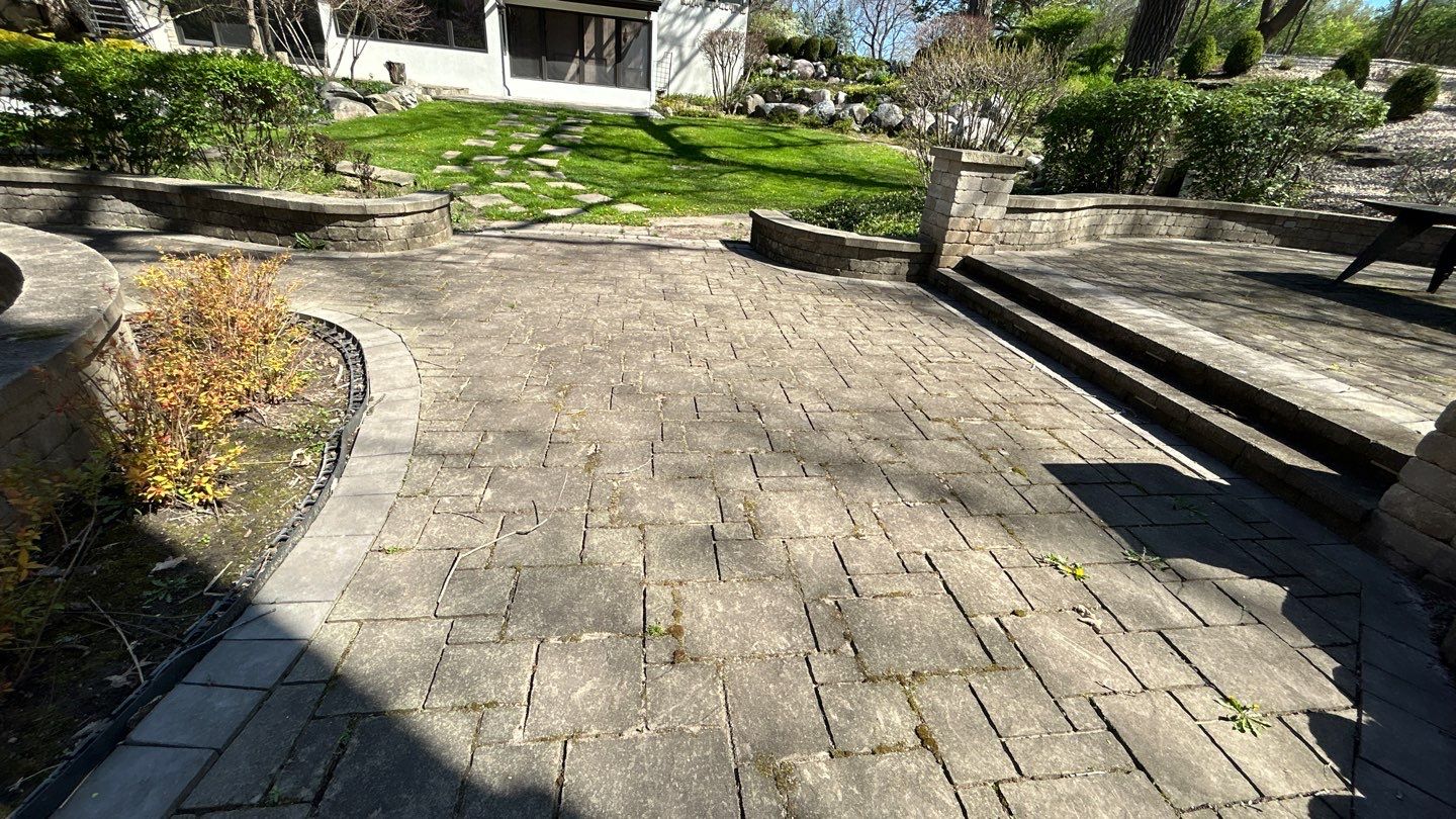 natural stone using Algaecide, soft wash soap by Northern Power Washing LLC.