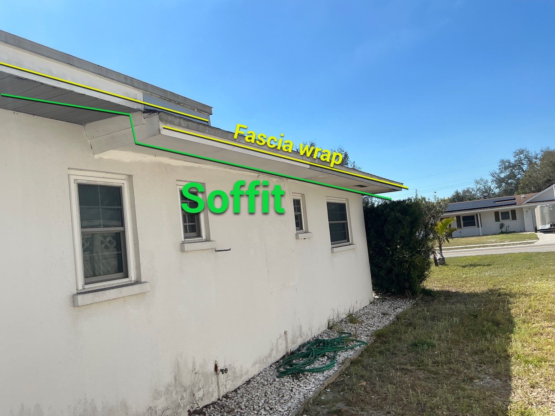Soffit and Fascia Installation using White Soffit in Sarasota Fl by Gutter Professors
