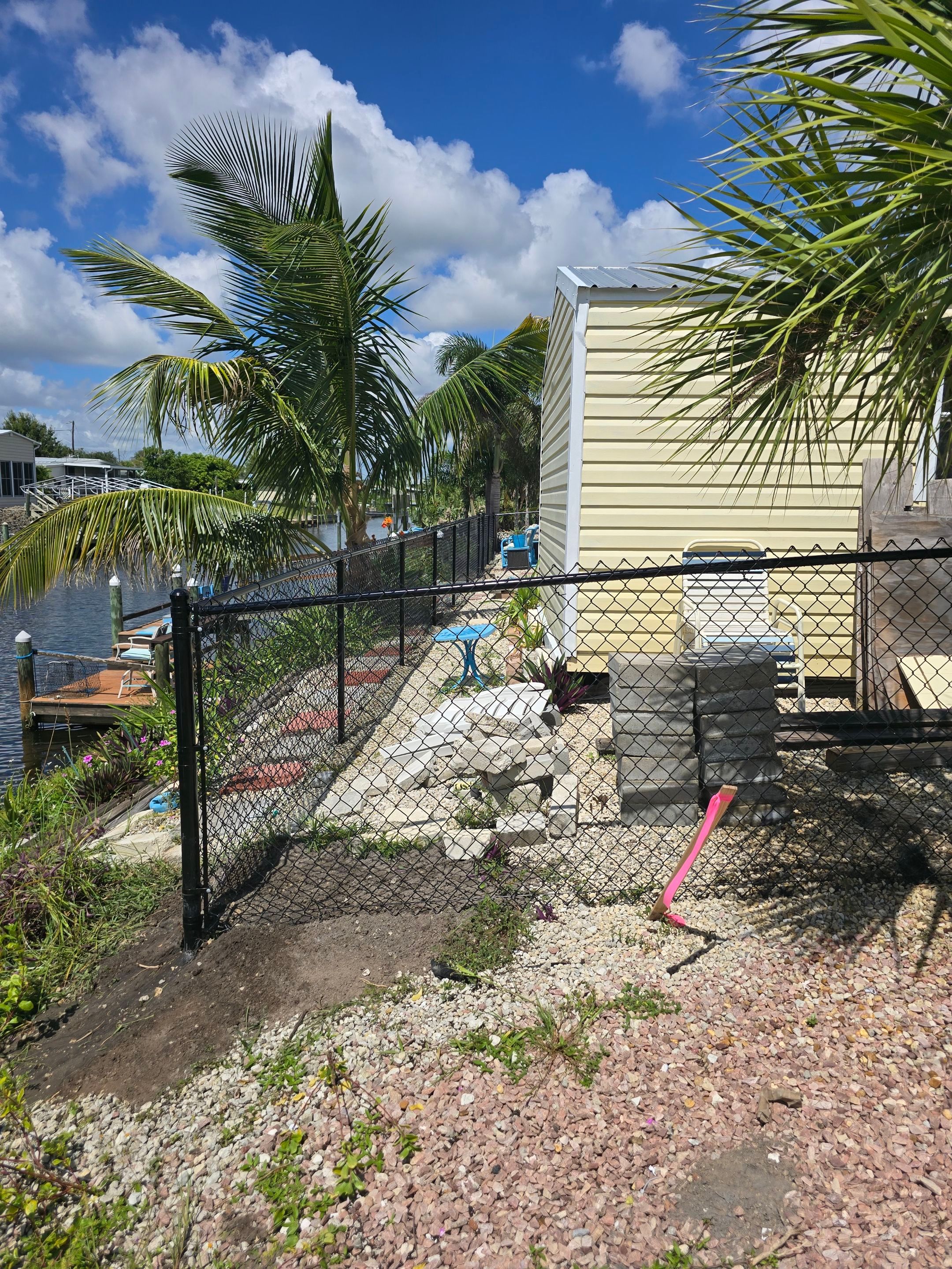 Englewood Waterfront Property Chain Link and Vinyl Fence Installation by True Fence LLC