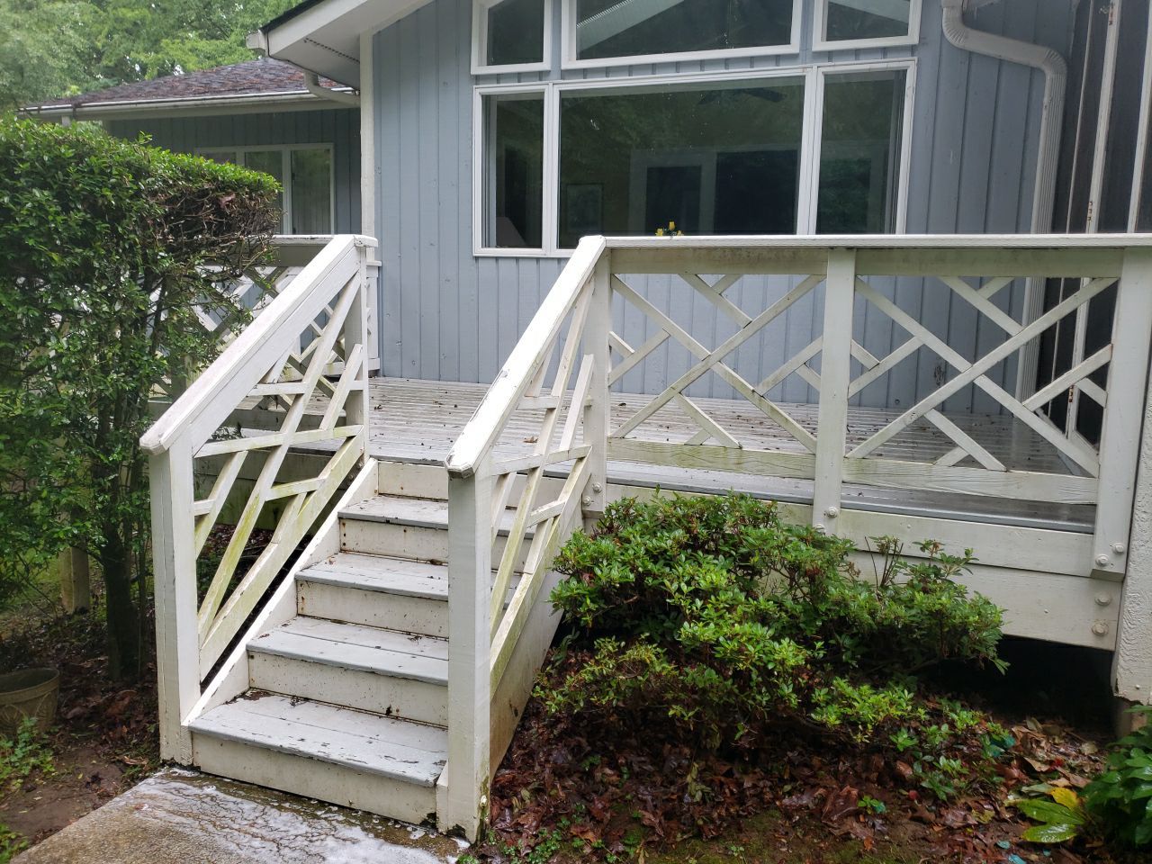 Deck clean using cleaner by G&H Home Tech Pros LLC