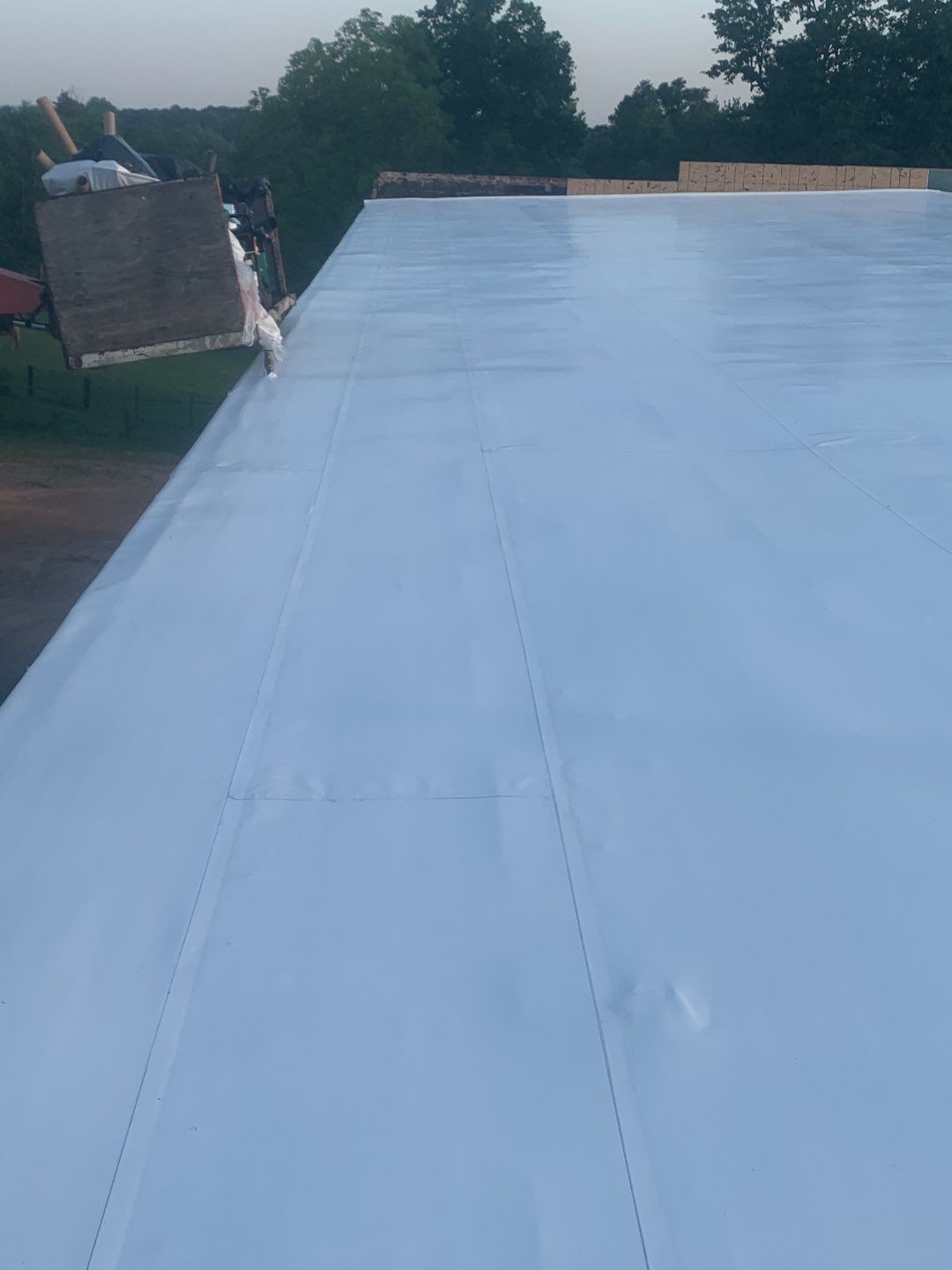 Commercial Roofing Installation using 50 mil PVC by Hostetler Roofing