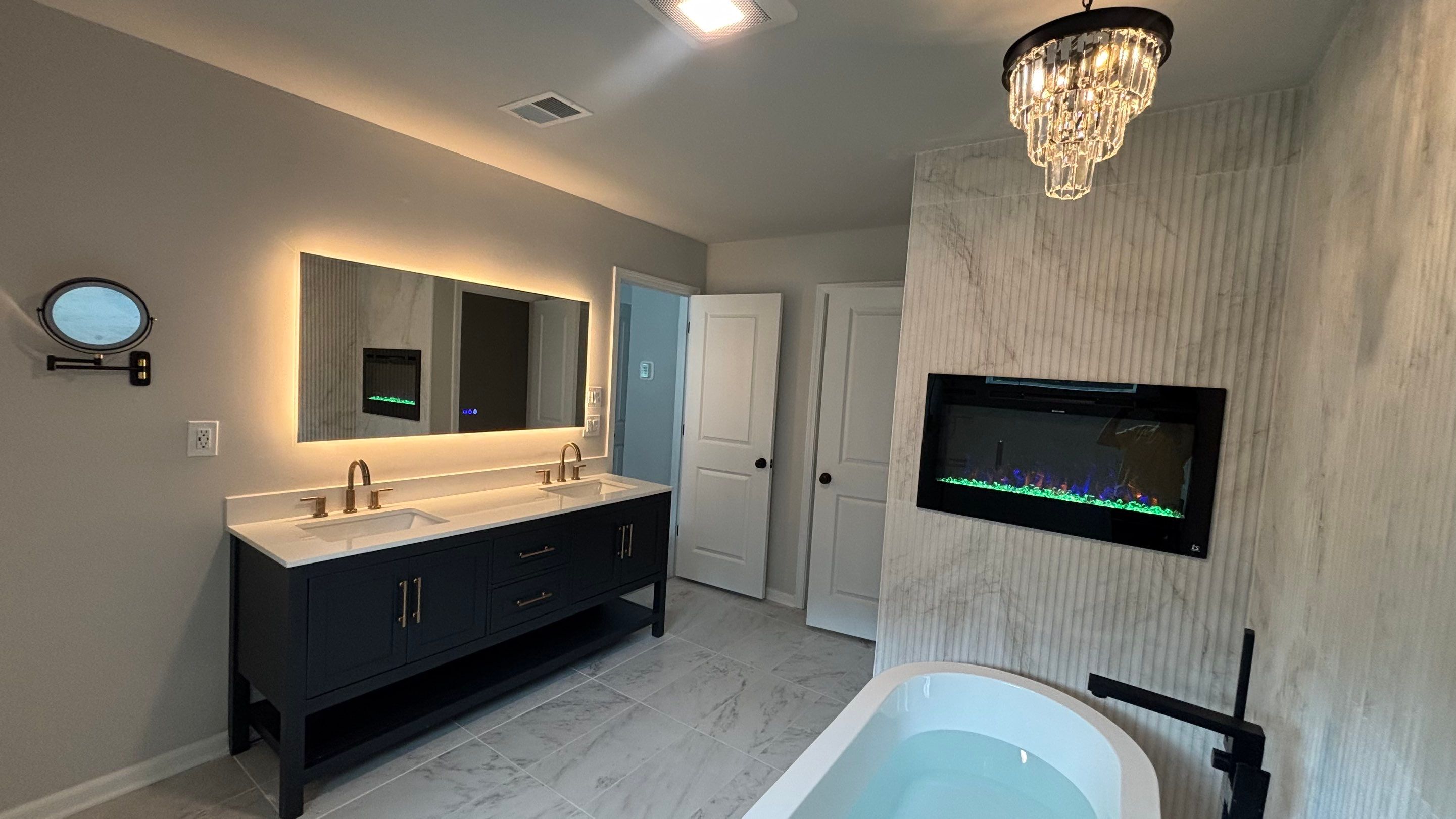 Master bathroom renovation using Free standing tub
