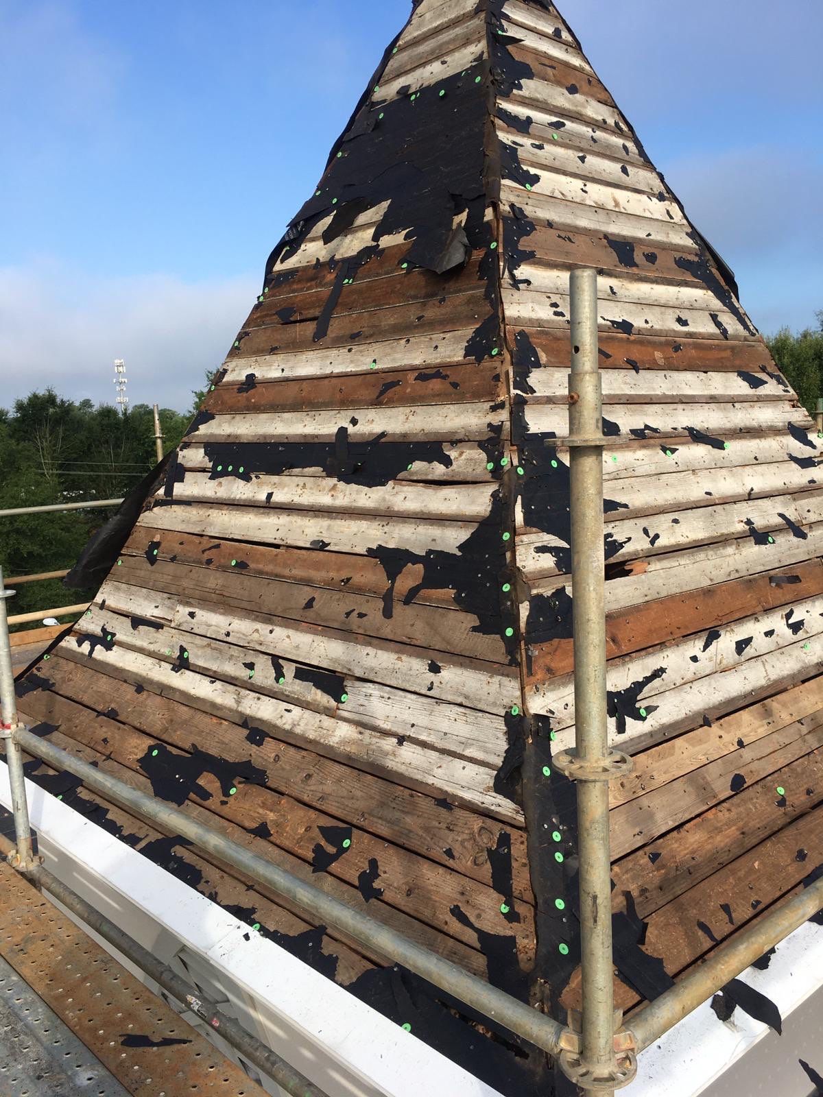 Roof replacement in Church by hail and wind damage by Just Brilliant Restoration JBR