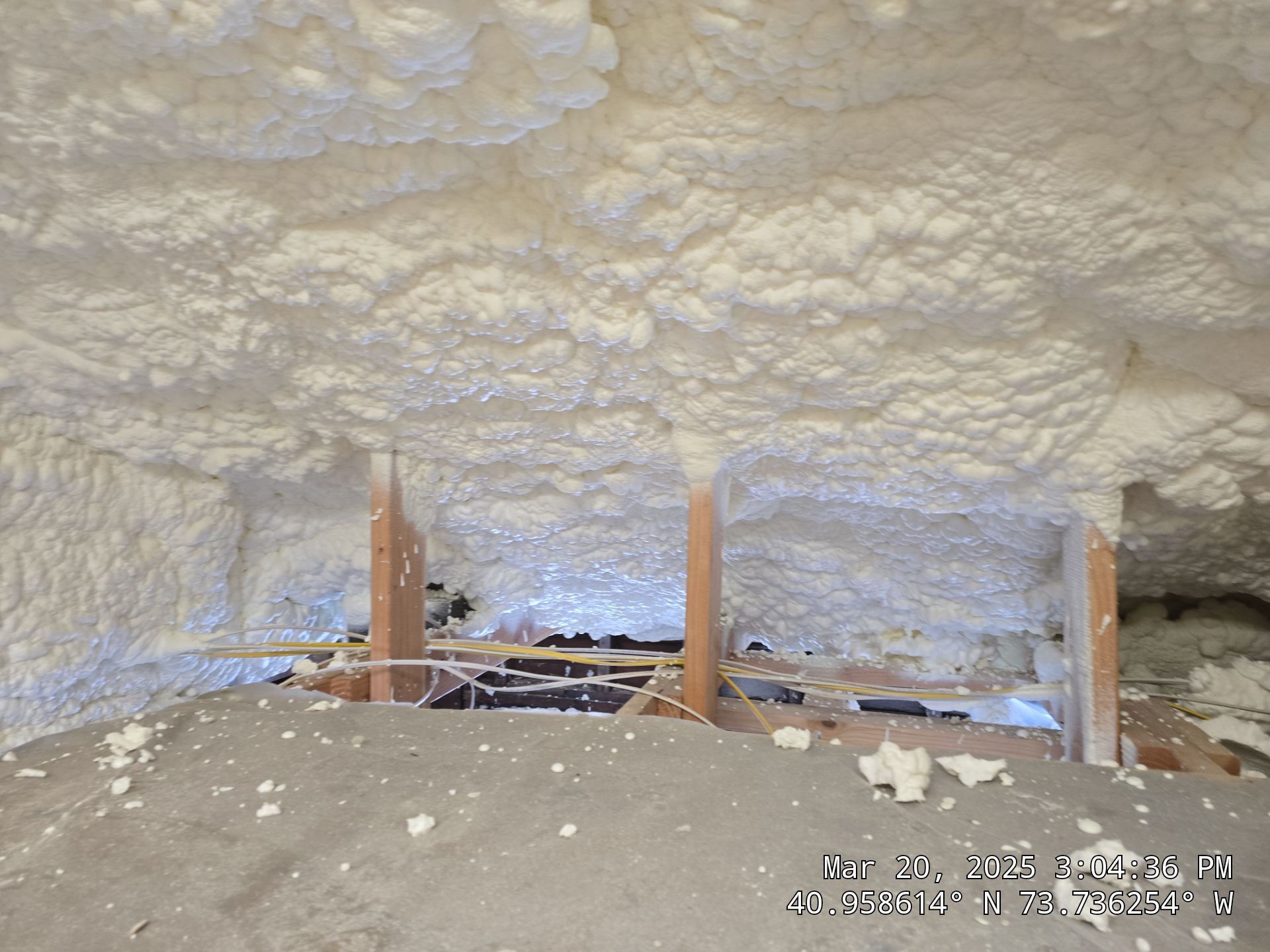 Attic Insulation using open cell spray foam by NYS Foam & Energy
