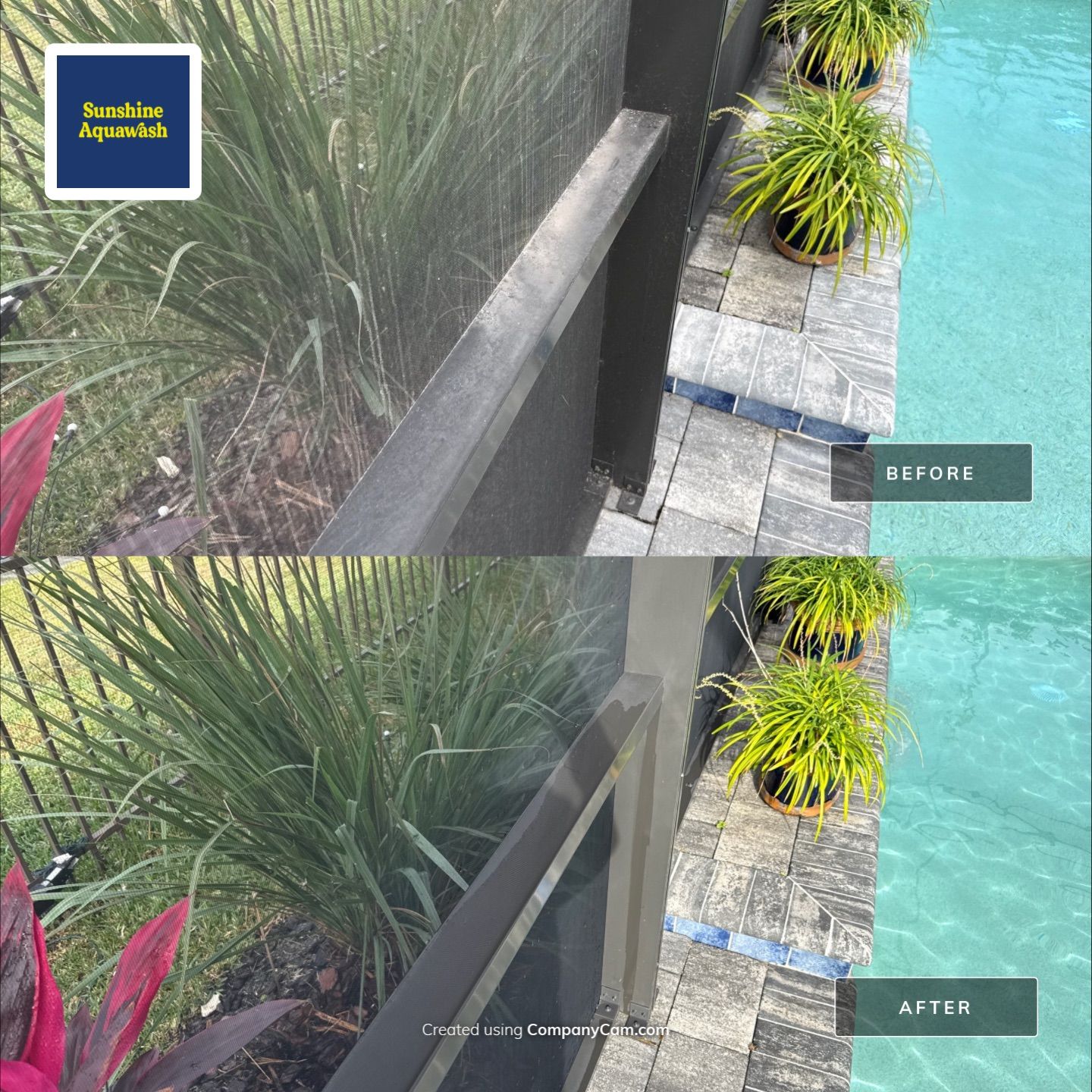Construction debris on Pool Cage Screen Enclosure Cleaning by Sunshine AquaWash
