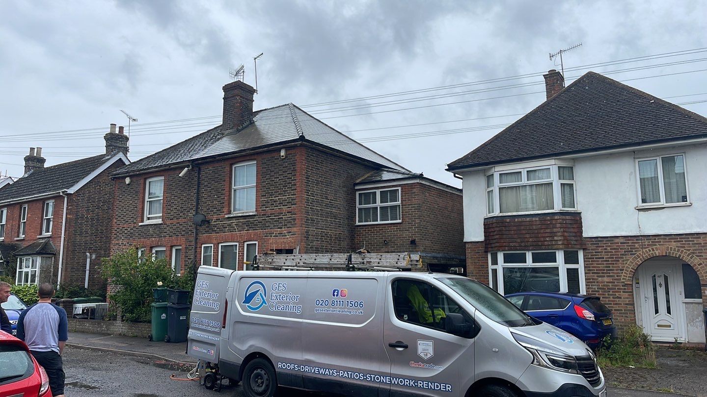 Roof Clean  - Moss Removal - Gutter Clean using Honda 15lpm Low Pressure Washing Machine by Ges Exterior Cleaning ltd