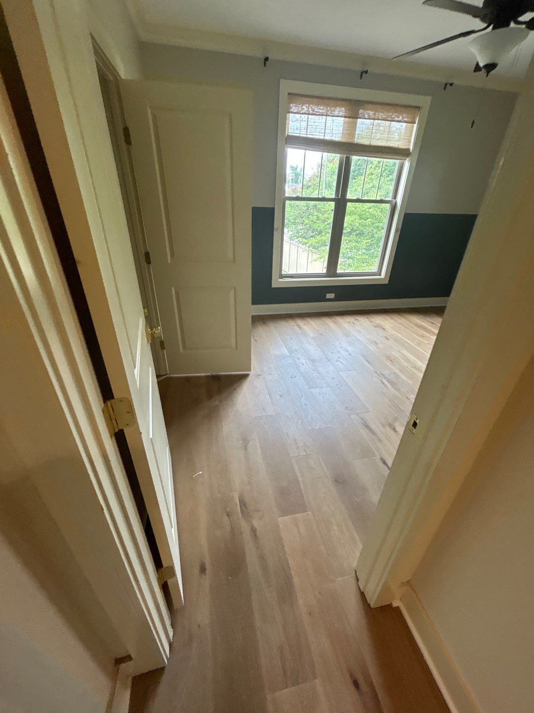 White Oak Hardwood and Checkerboard Tile Installation by Footprints Floors of Nashville