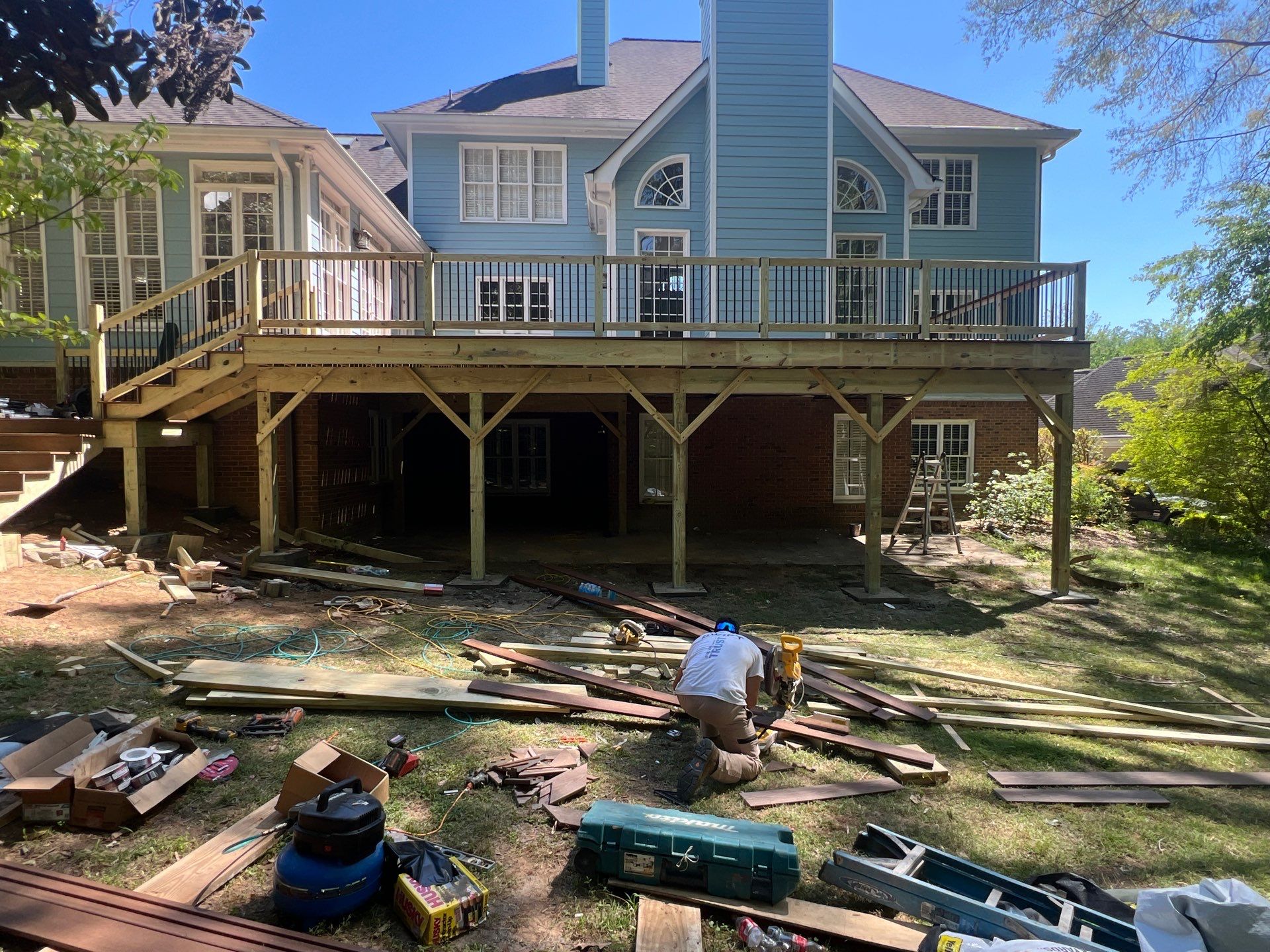 Custom Elevated Composite Deck Installation in Marietta by Swift Home Renovations