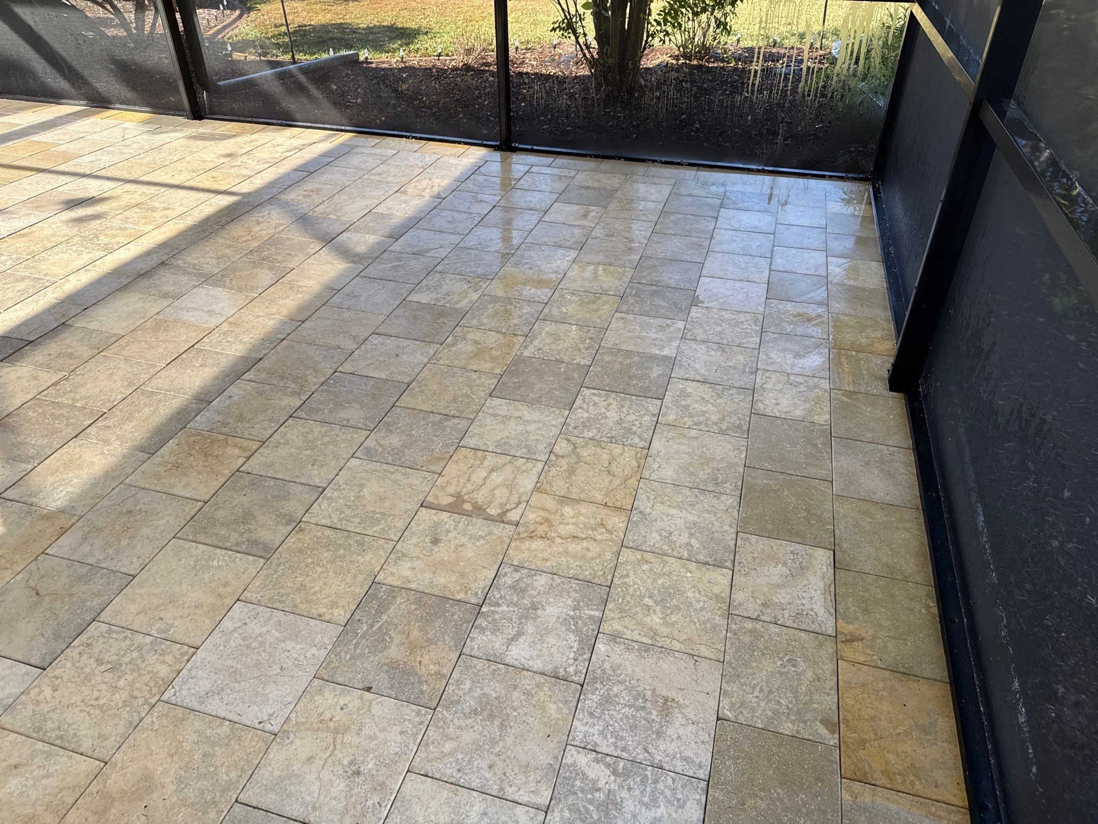Paver Pool Deck & Screen Enclosure Cleaning | River Wilderness, Parrish FL by Sunshine AquaWash