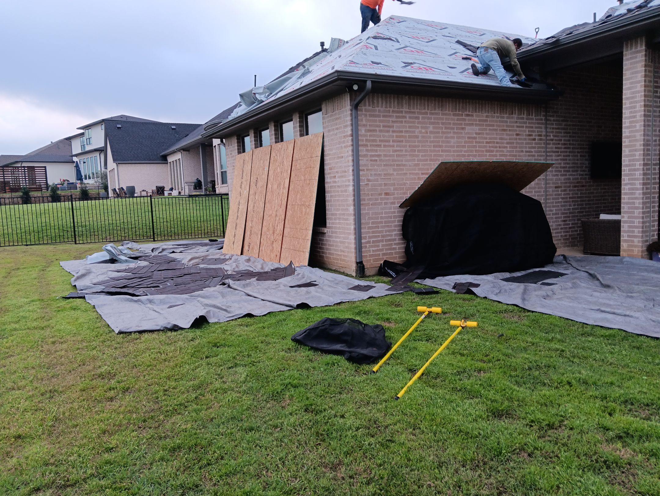 Insurance Claim Roof and Gutters using Certainteed Landmark Weathered Wood by Tex-Line Roofing