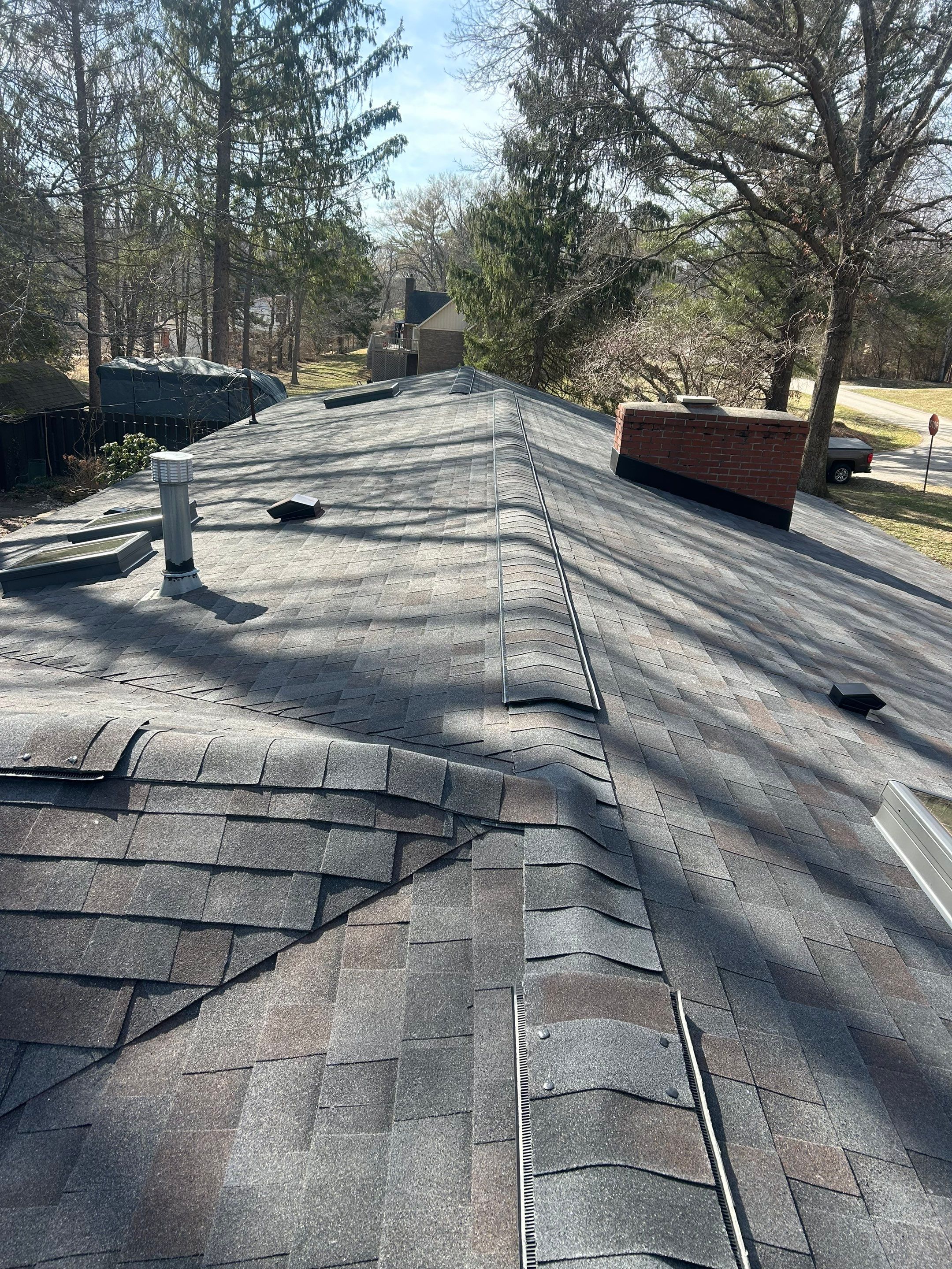 Residential Roofing Installation using Malarkey Vista AR Shingles (Black Oak) by Koontz Construction