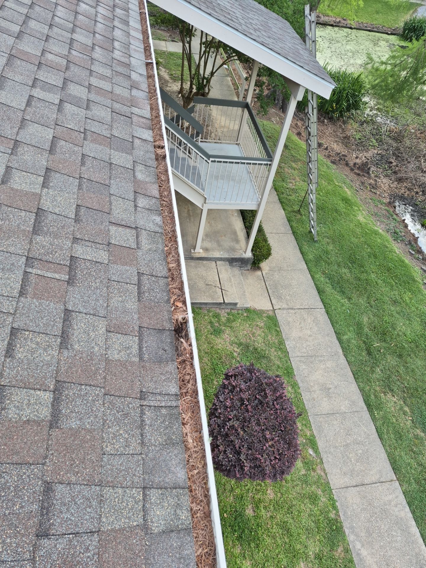 HOA gutter cleaning before photo