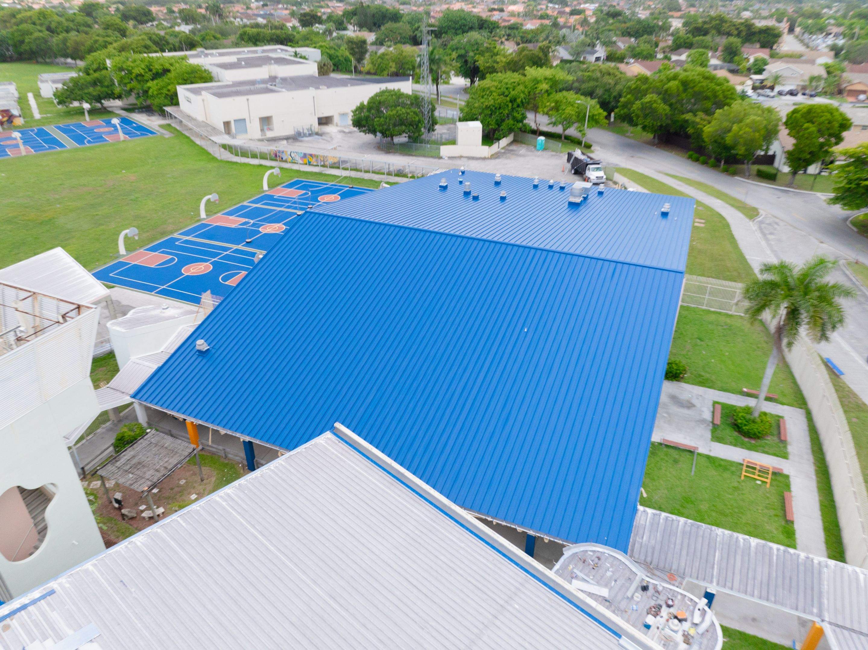 24ga 1.5" Mechanical Seam Slate Blue by Total Roofing System The Metal Roof Experts