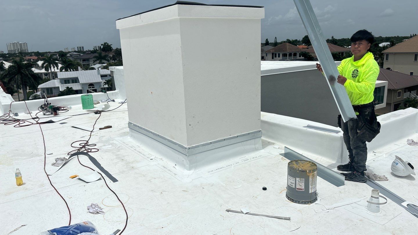 Residential Install of Flat TPO by International Roofing