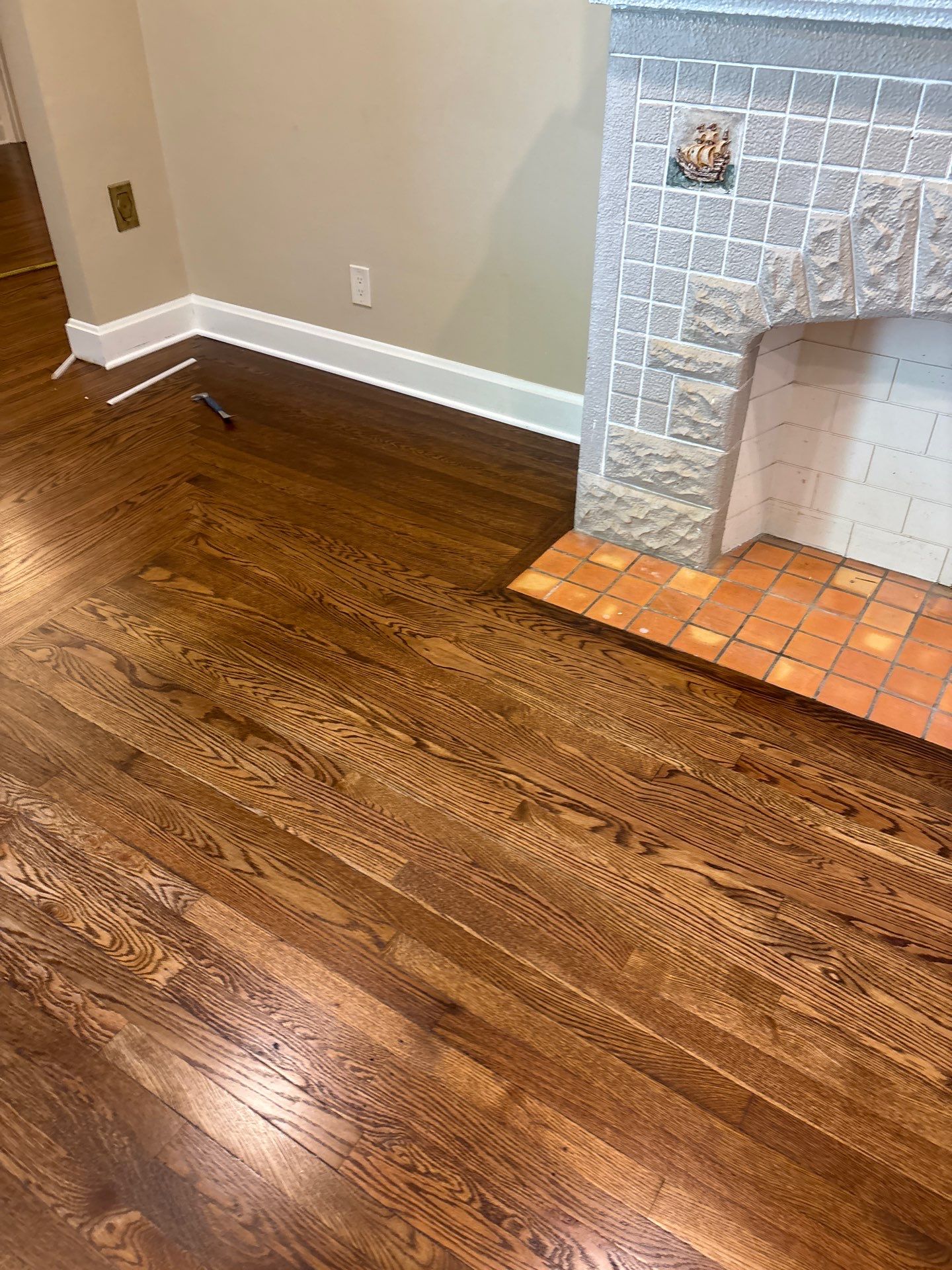 Custom Hardwood Floor Sanding and Dark Stain Refinishing in Fort Mitchell by Footprints Floors Kentucky