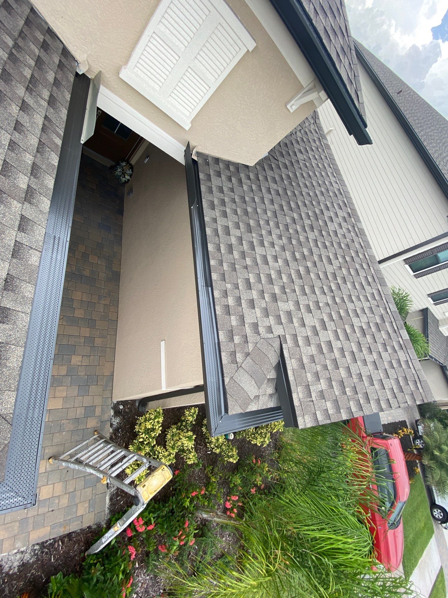 Brown Seamless Gutters for Homes in Fort Myers by Gutter Professors