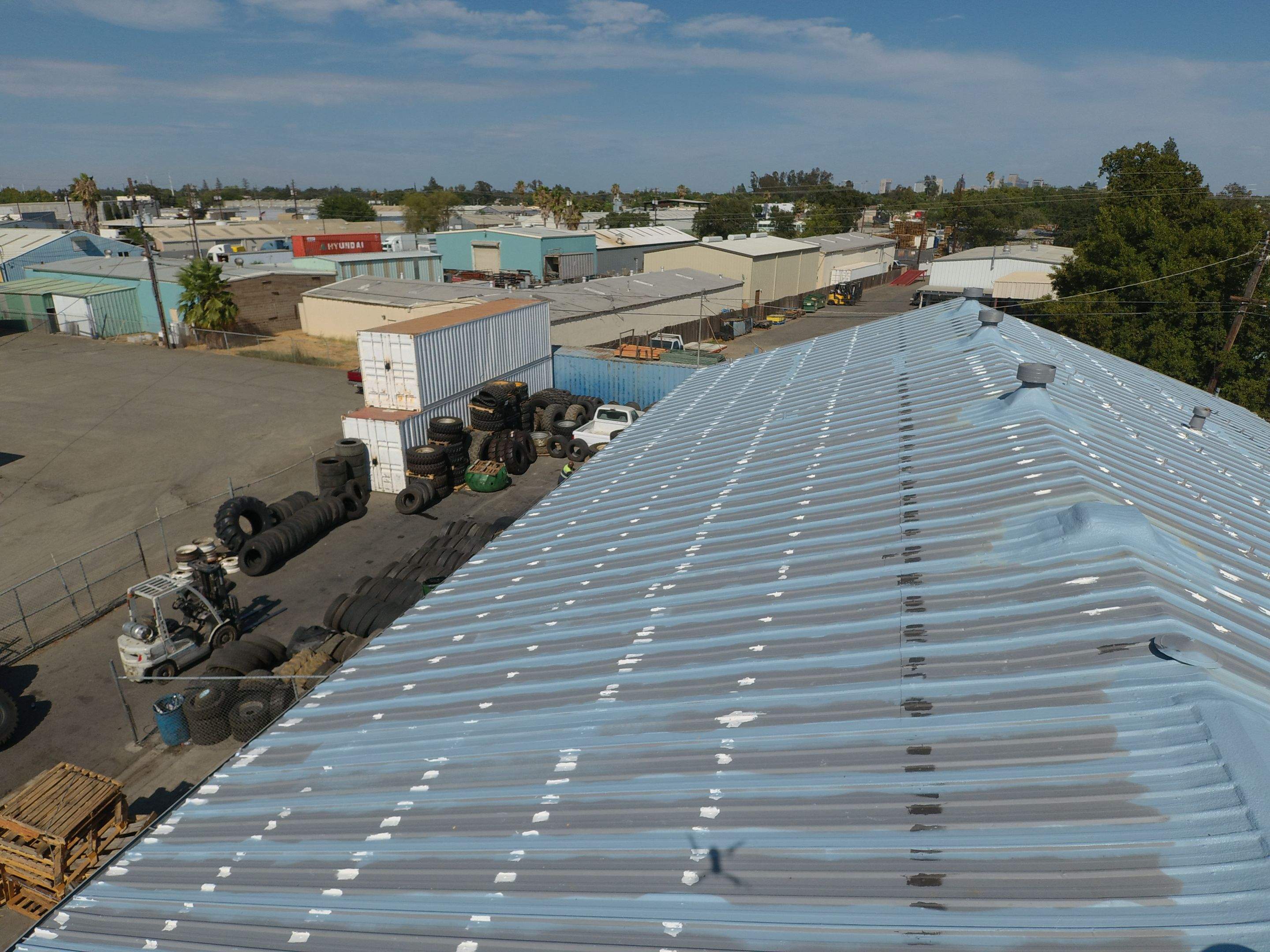 MR Roofing system using Conklin Benchmark/PUMA XL fabric and coating by Straight Edge Roofing Inc