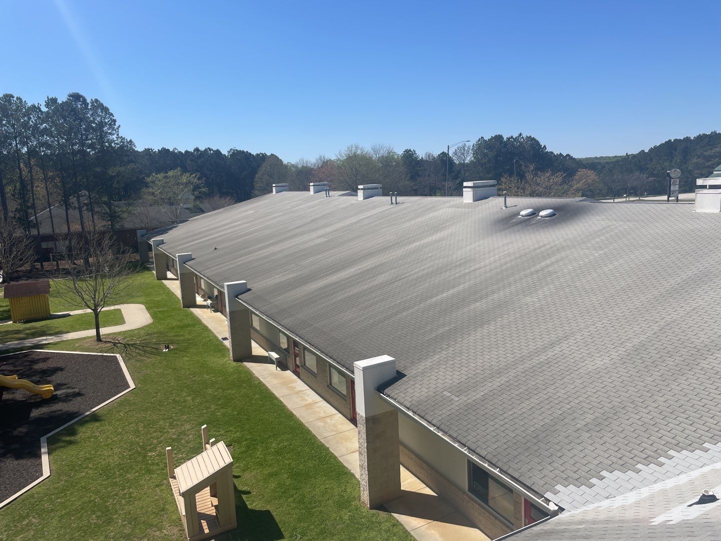 Sheltering Arms Longview Center - weekend install for client by Georgia Roof Advisors