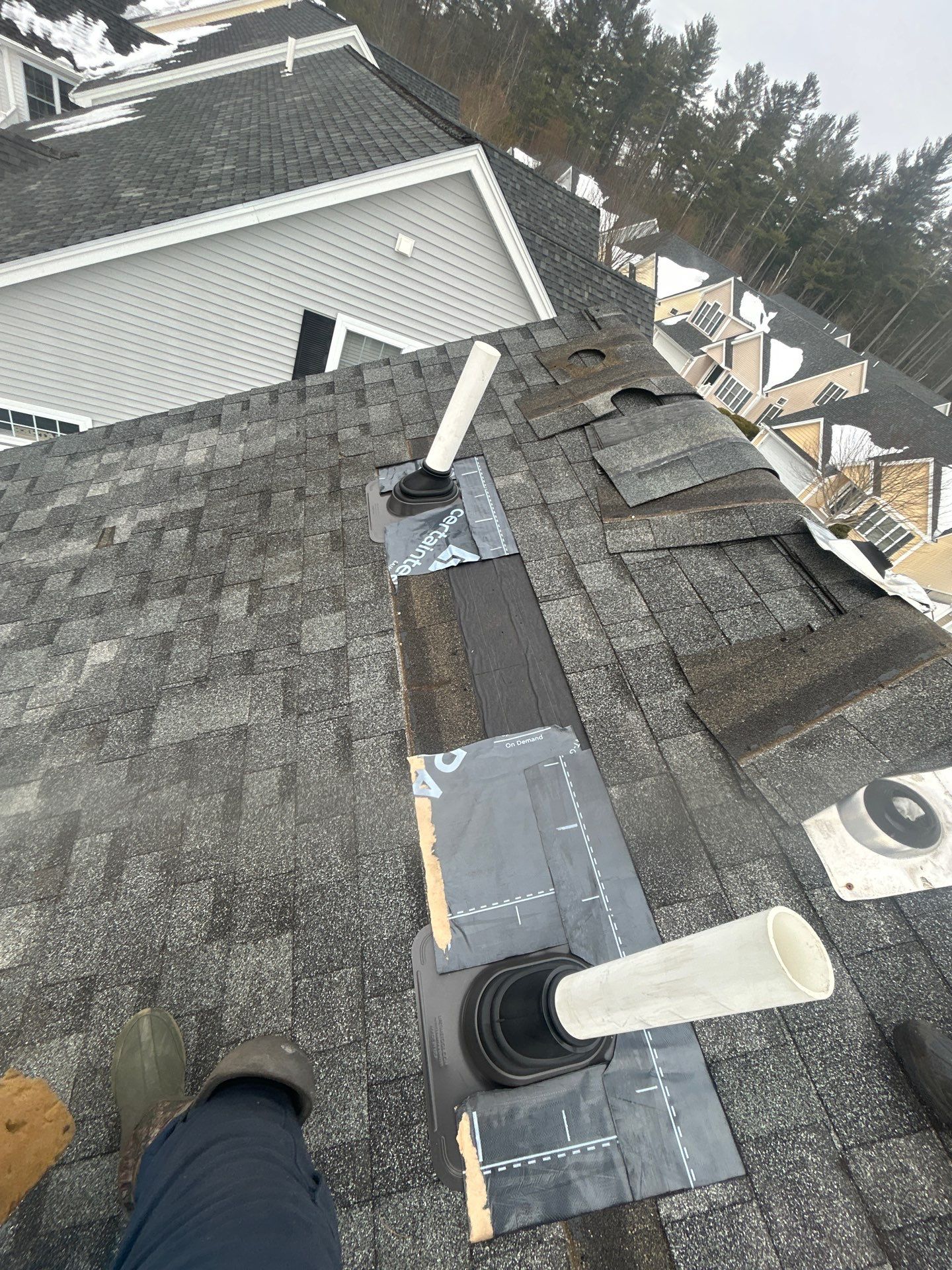 Ice Dam Removal, Snow Removal & Pipe Boot Replacement in Tyngsborough, MA by Mighty Dog Roofing of Greater Middlesex County