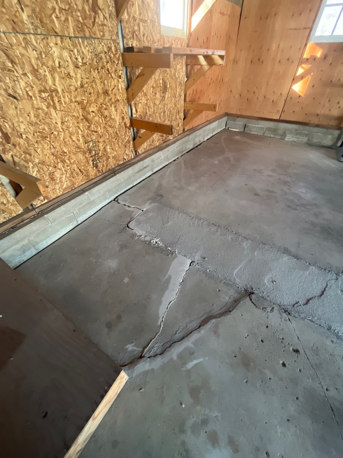 Multi-Colored Epoxy Garage Floor Coating and Concrete Stair Restoration by Select Painting, Coatings & Garage Cabinets