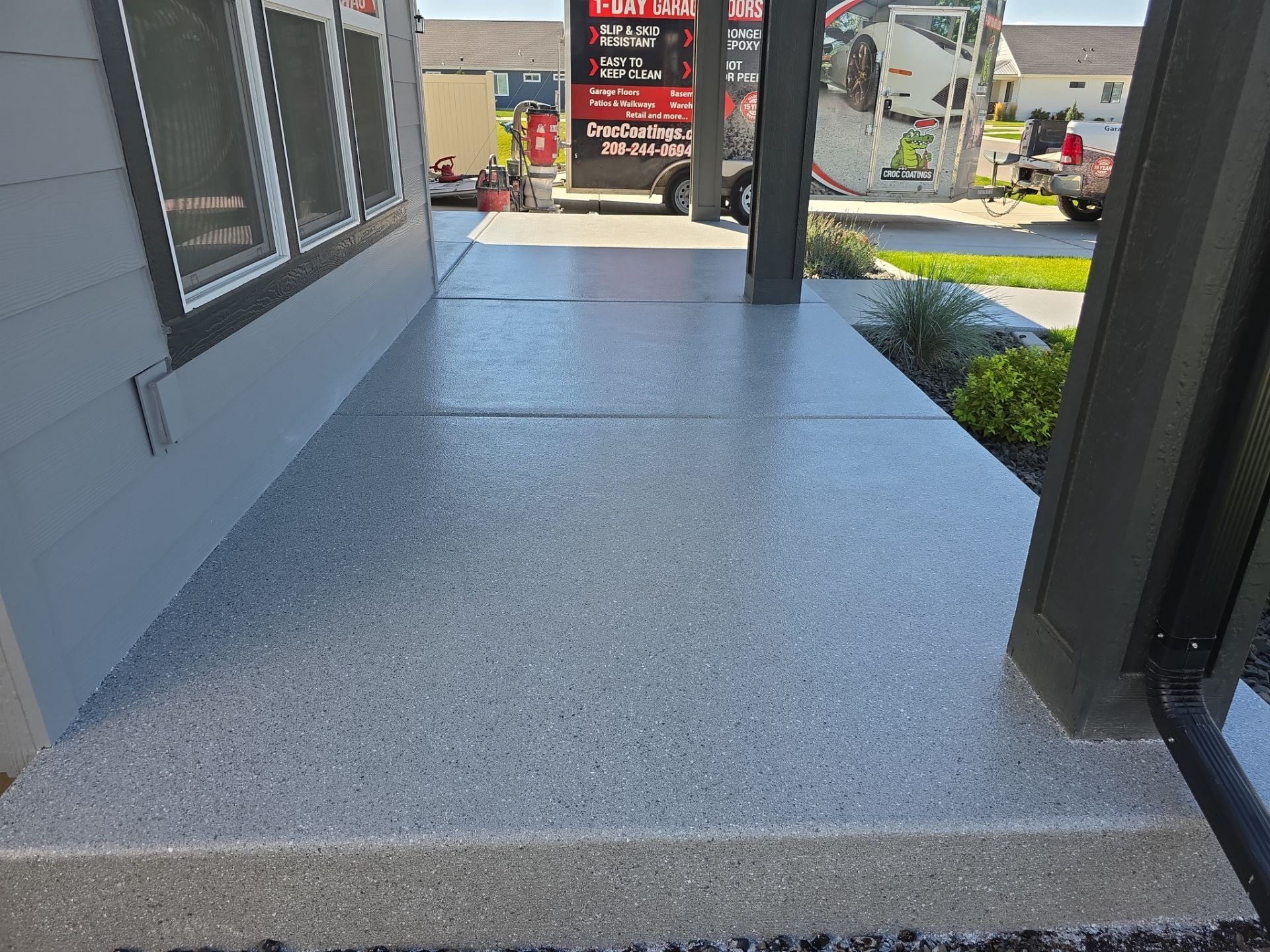 Patio Transformation using Battleship Hybrid by Croc Coatings, LLC