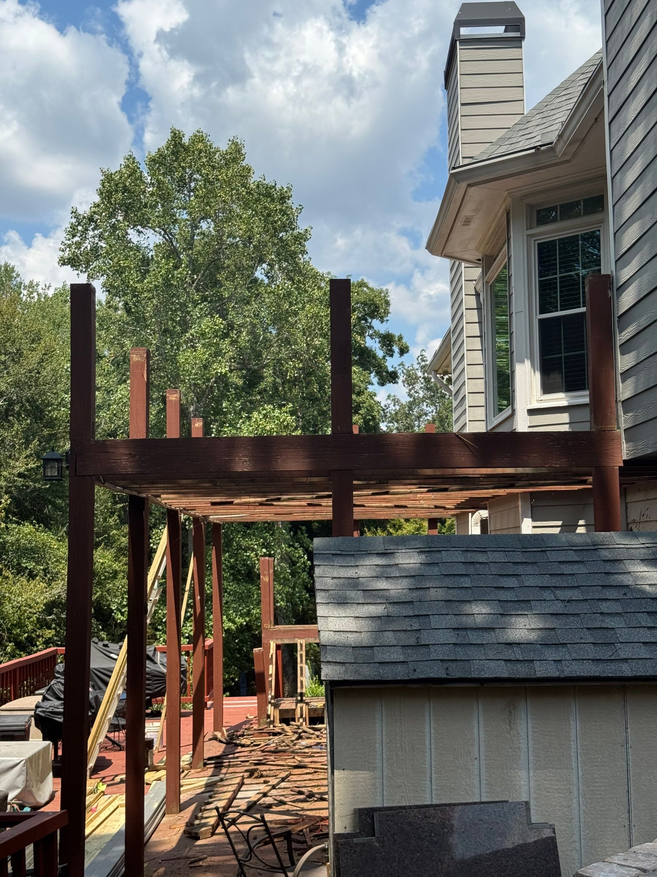 Multi-Level Composite Deck and Staircase Installation in Stonecrest by Swift Home Renovations